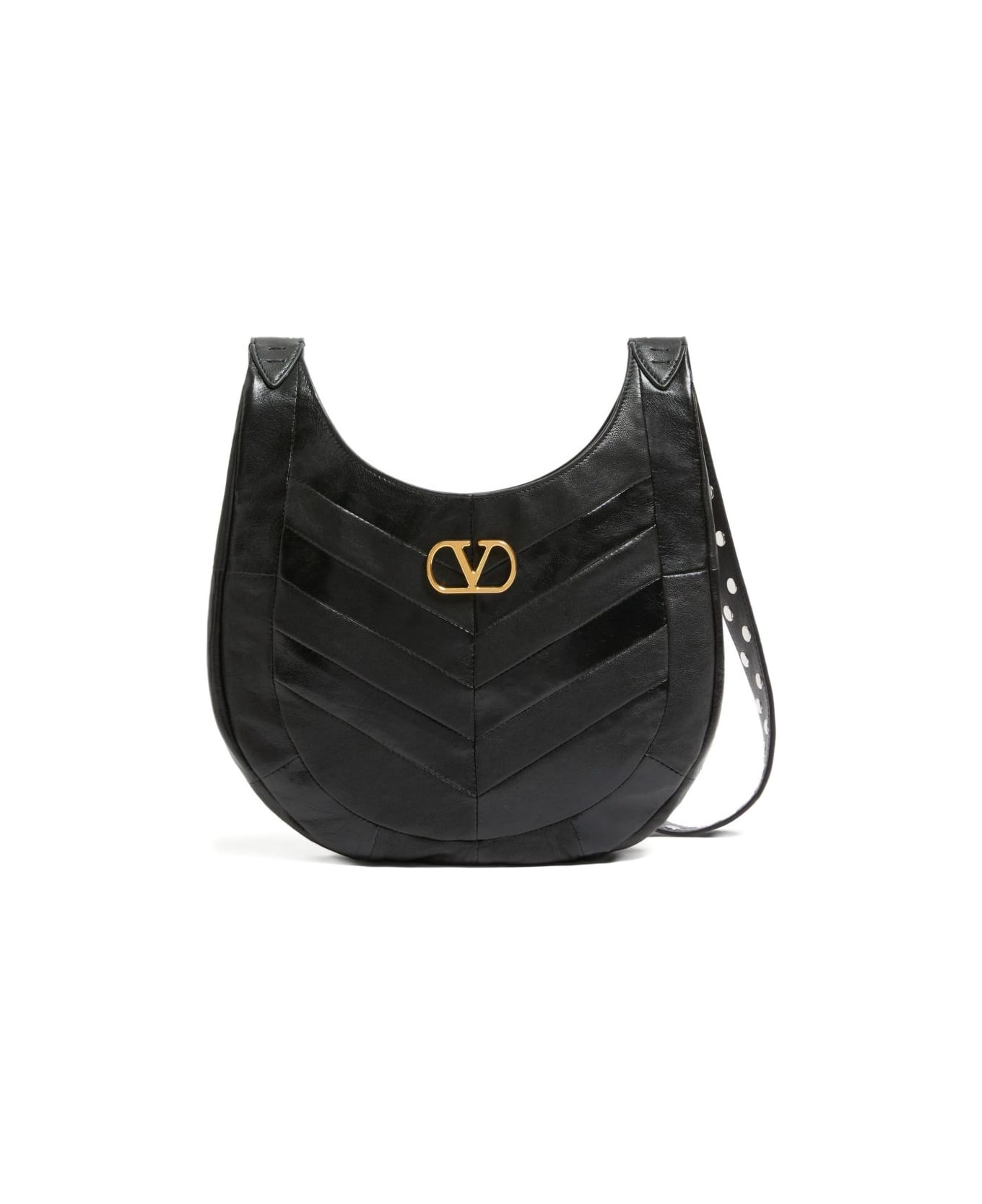 Valentino Garavani Hoboho Small Leather Shoulder Bag - Black