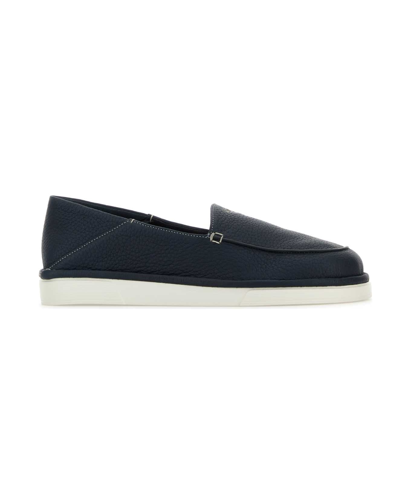 Prada Blue Leather Loafers - BALTICO