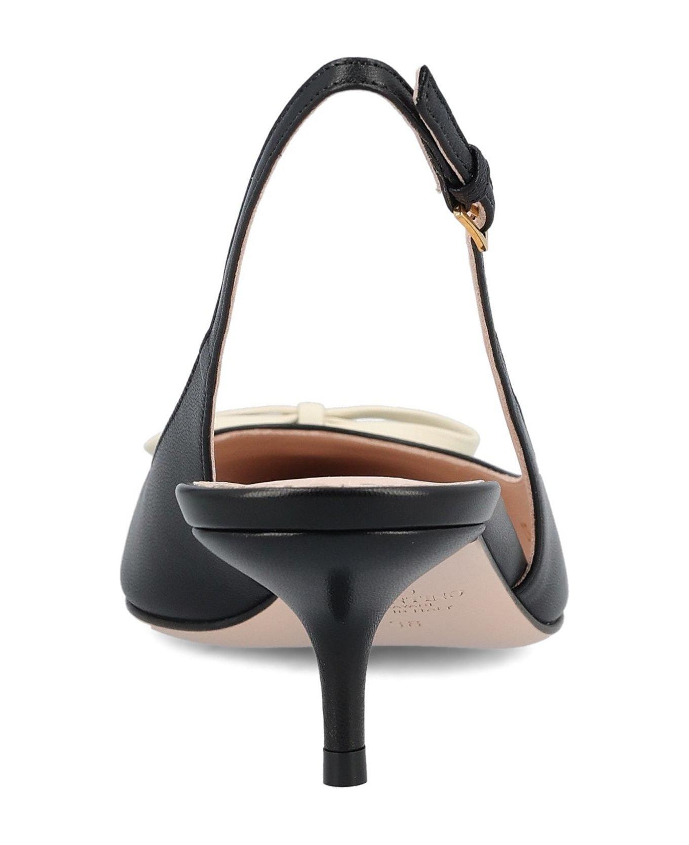 Bow Detailed Slingback Pumps