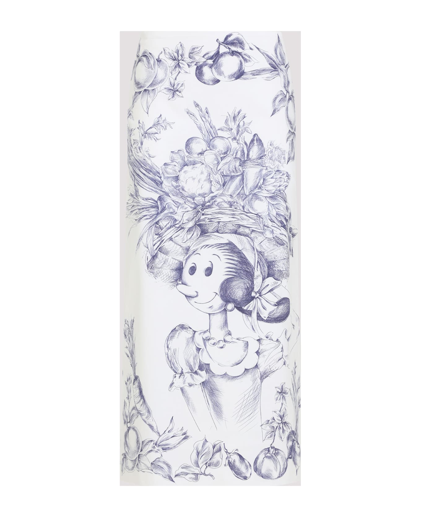 Moschino Printed Pencil Skirt - Fantasia Bianco