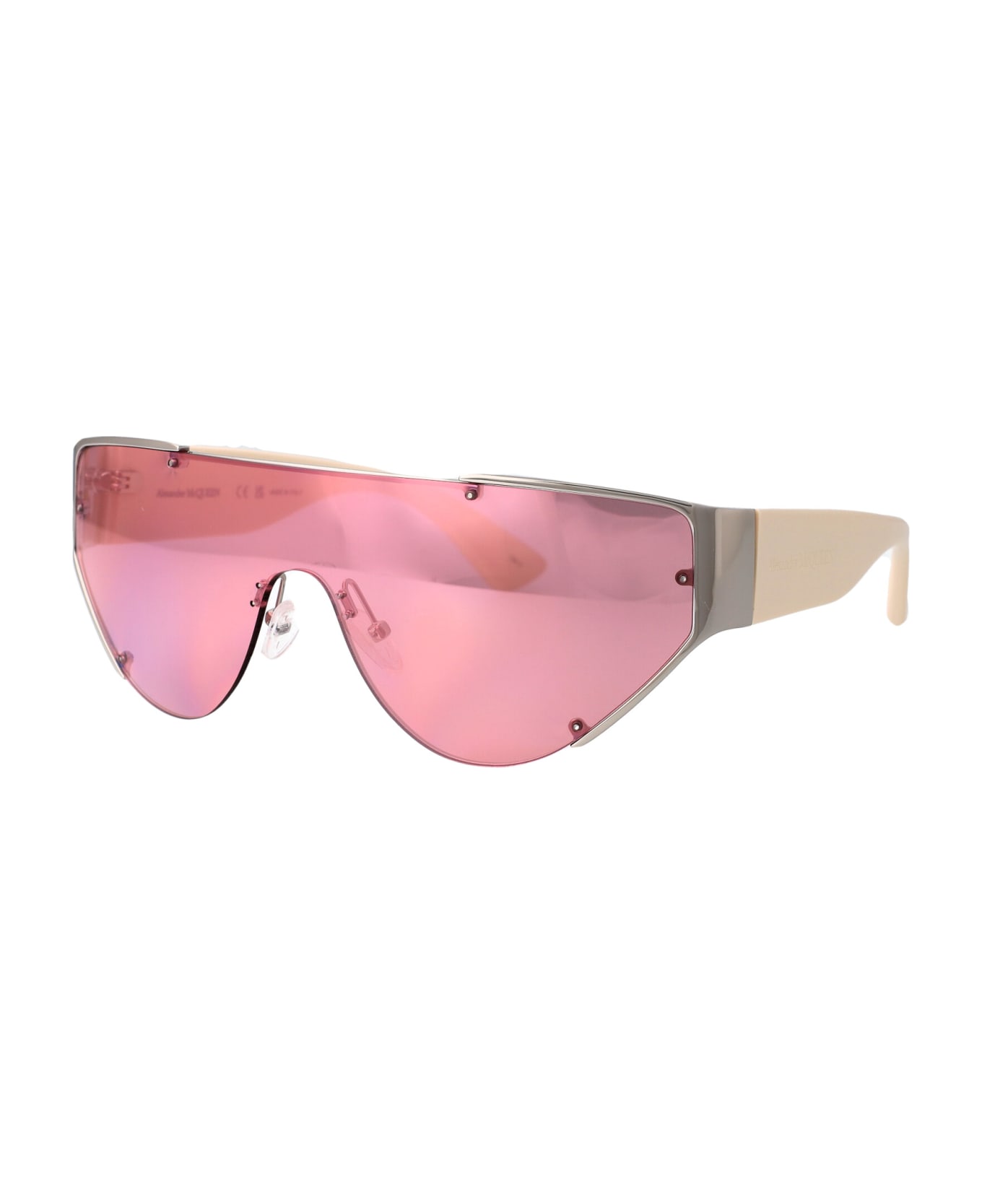 Alexander McQueen Eyewear Am0447s Sunglasses - 004 SILVER IVORY PINK
