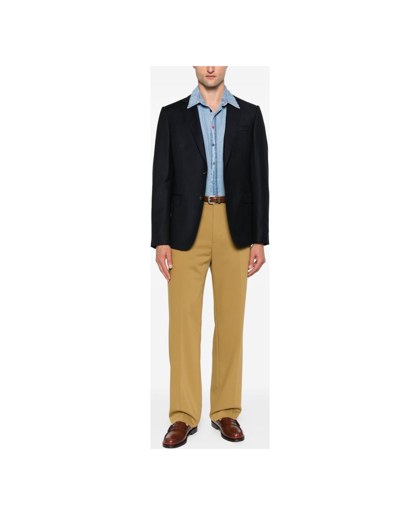 PS by Paul Smith Striped Cotton Shirt - Clear Blue