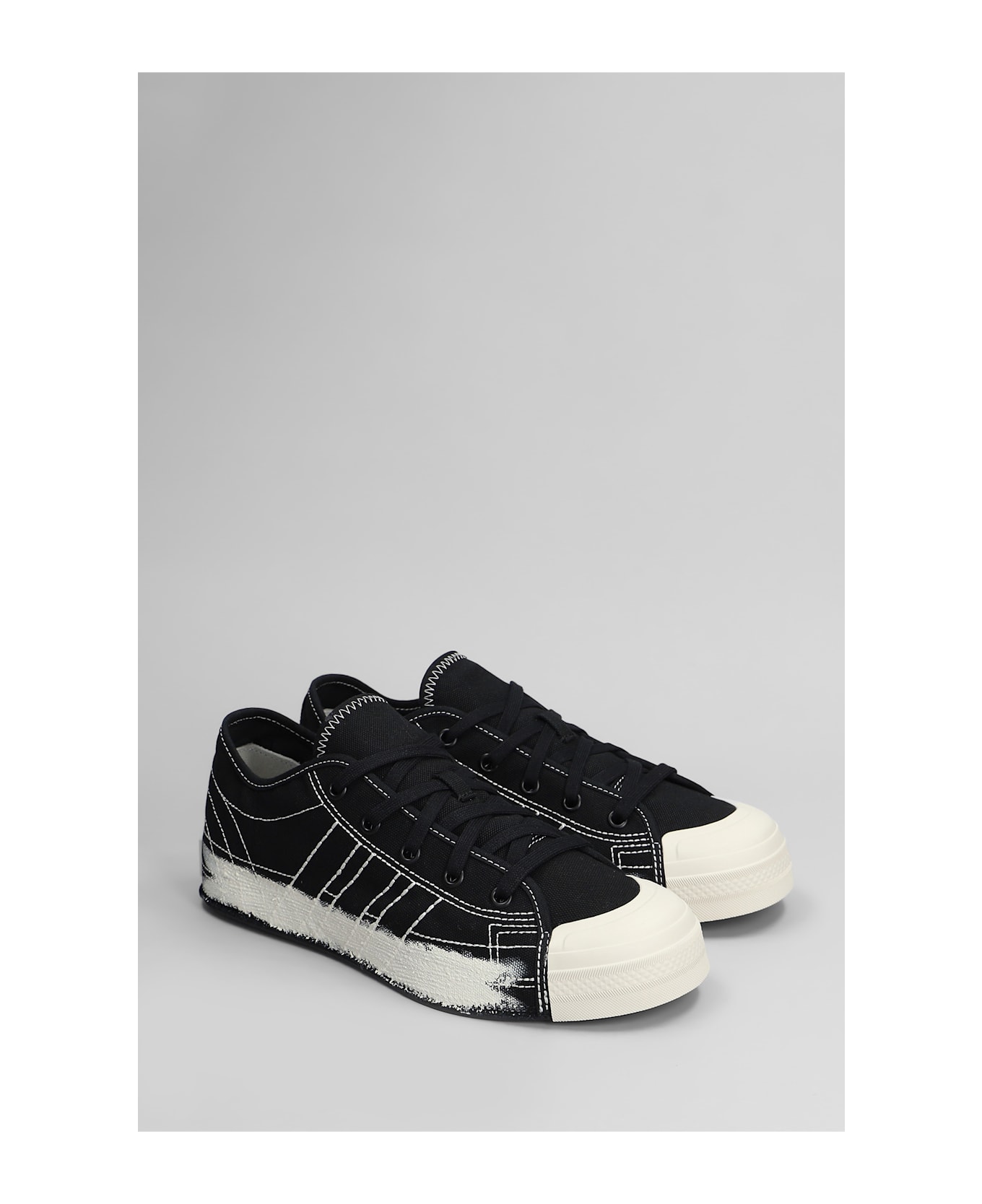 Y-3 Nizza Low Sneakers In Black Fabric - black