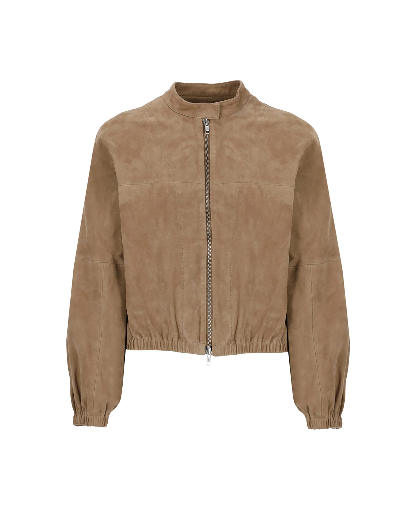 Bully Suede Leather Bomber Jacket - Brown ジャケット