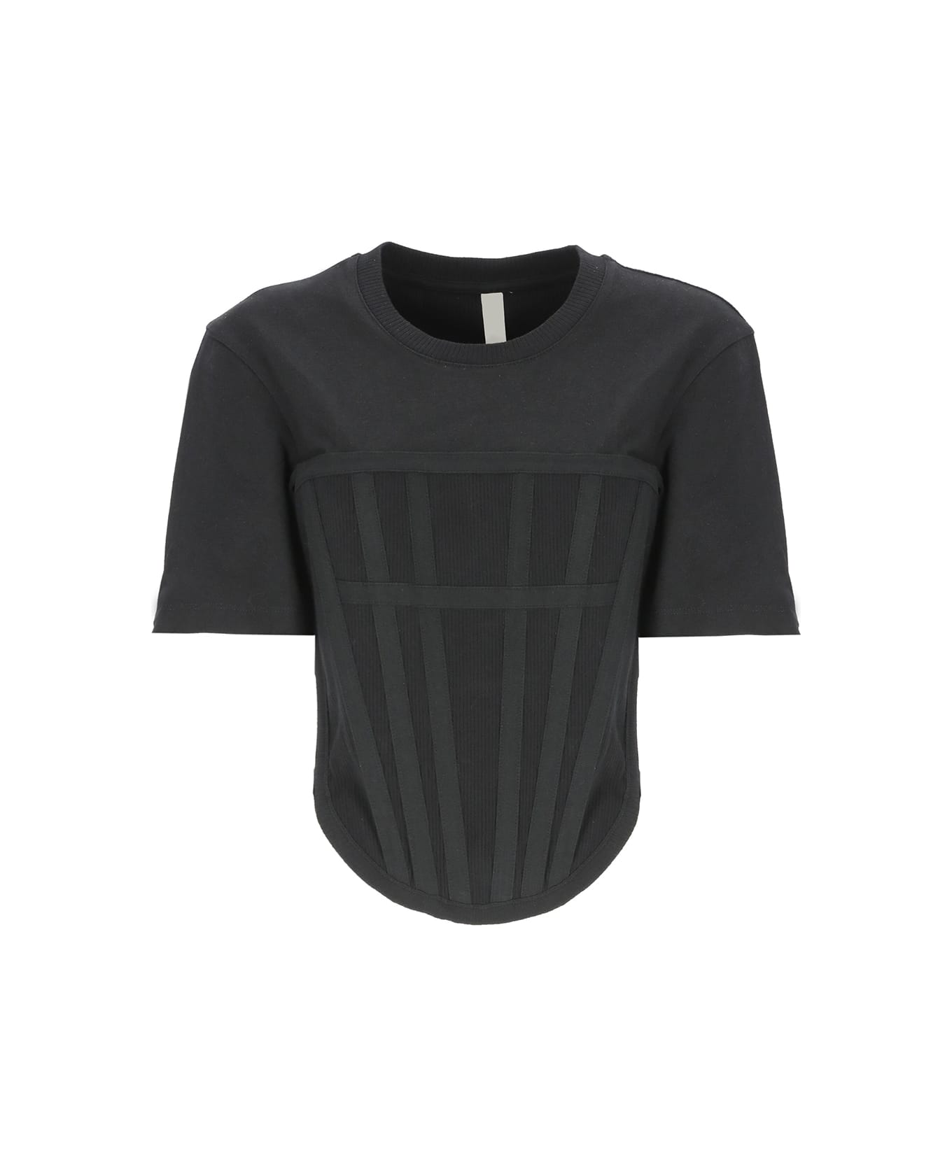 Dion Lee Jersey Rib Corset T-shirt - BLACK