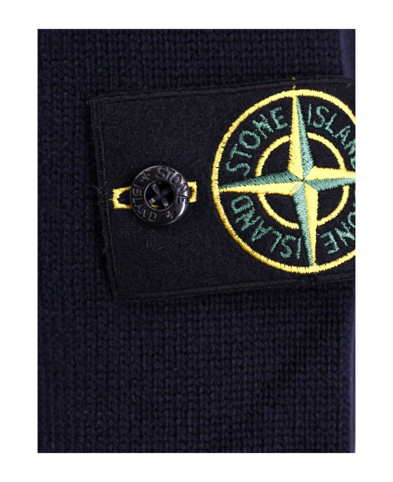 Stone Island Compass Patch Button-up Cardigan - Blue カーディガン