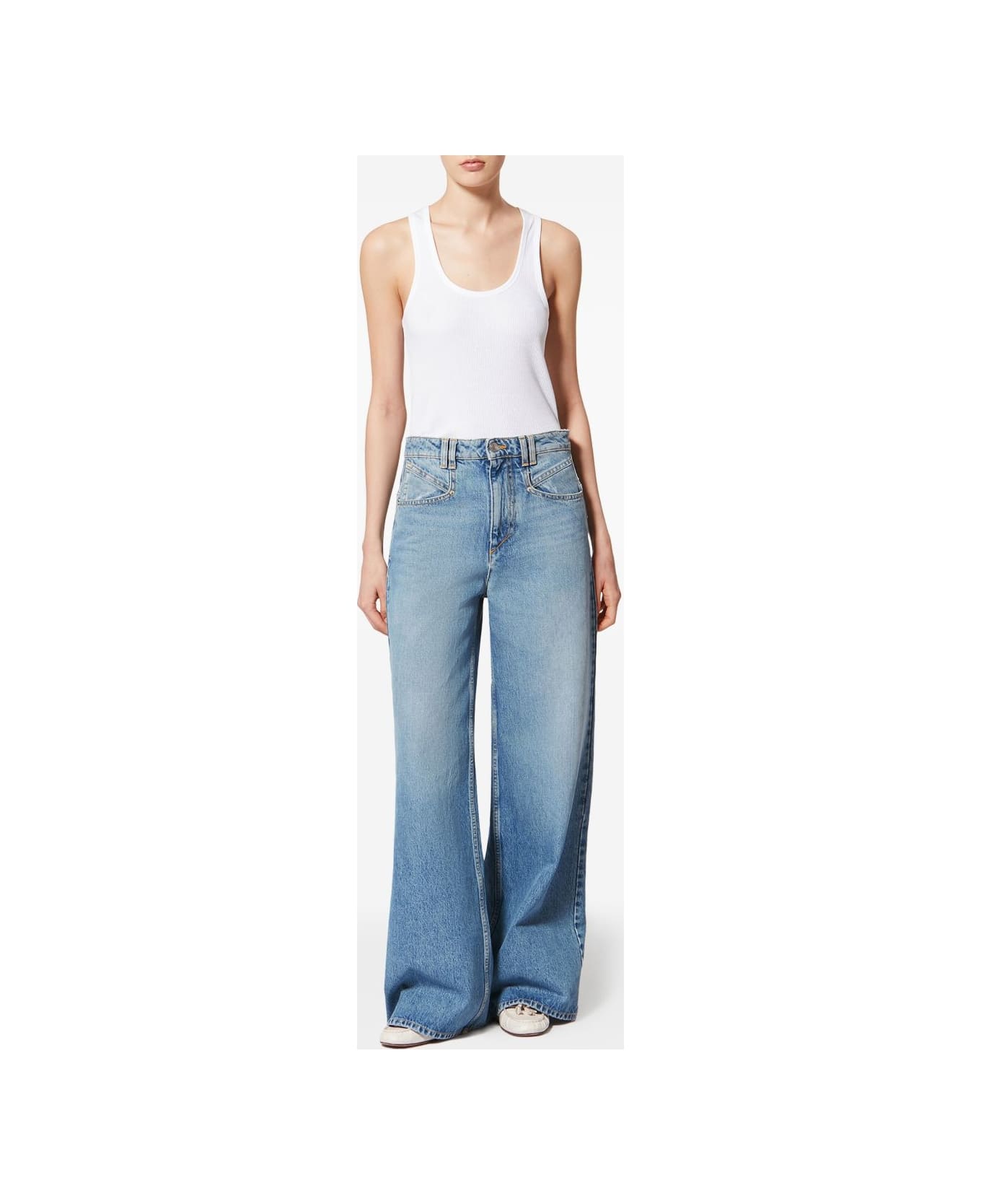 Isabel Marant Lemony Denim Jeans - Clear Blue