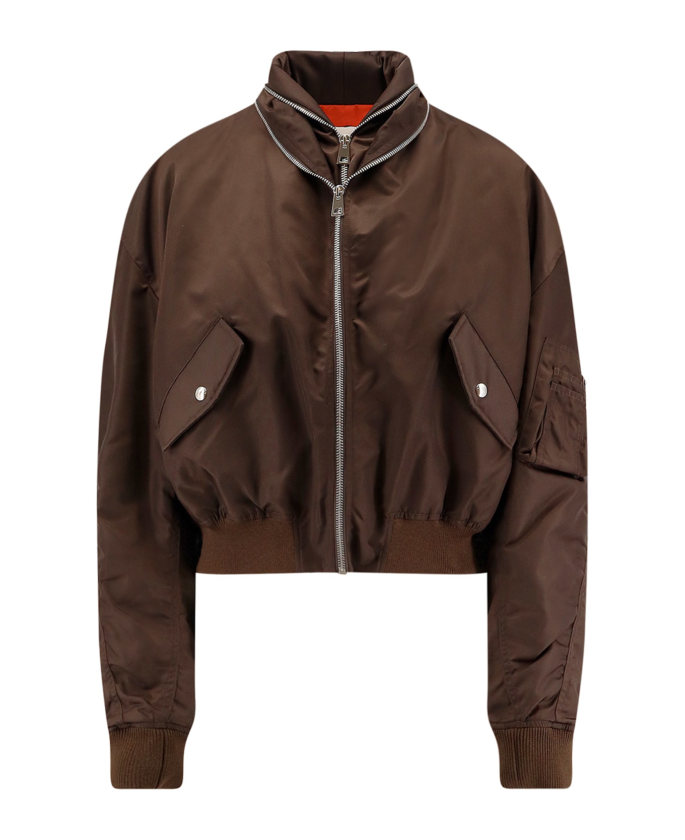 Givenchy Nylon Bomber Jacket With Double Zip - Brown