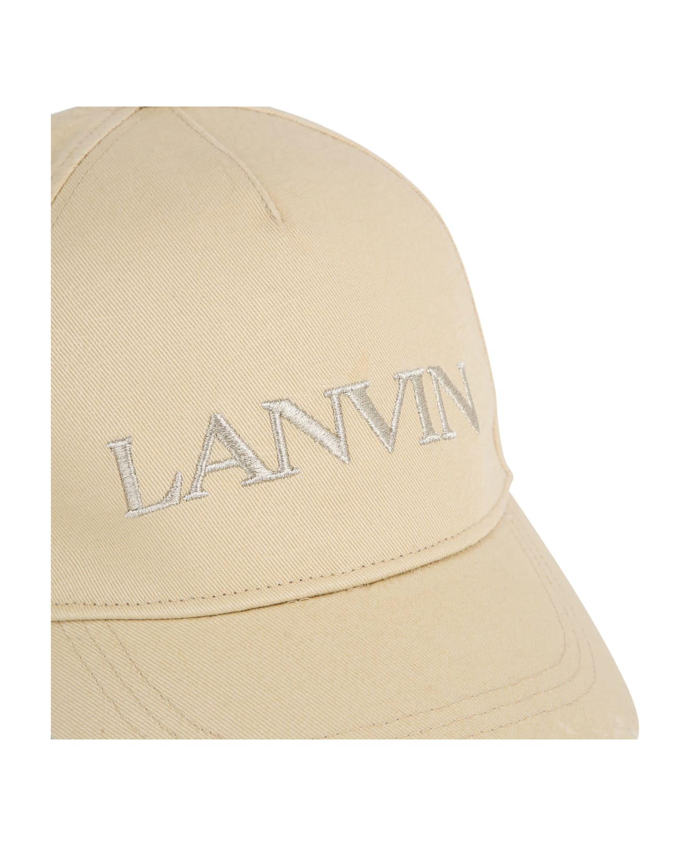 Lanvin Cappello Con Logo - Beige