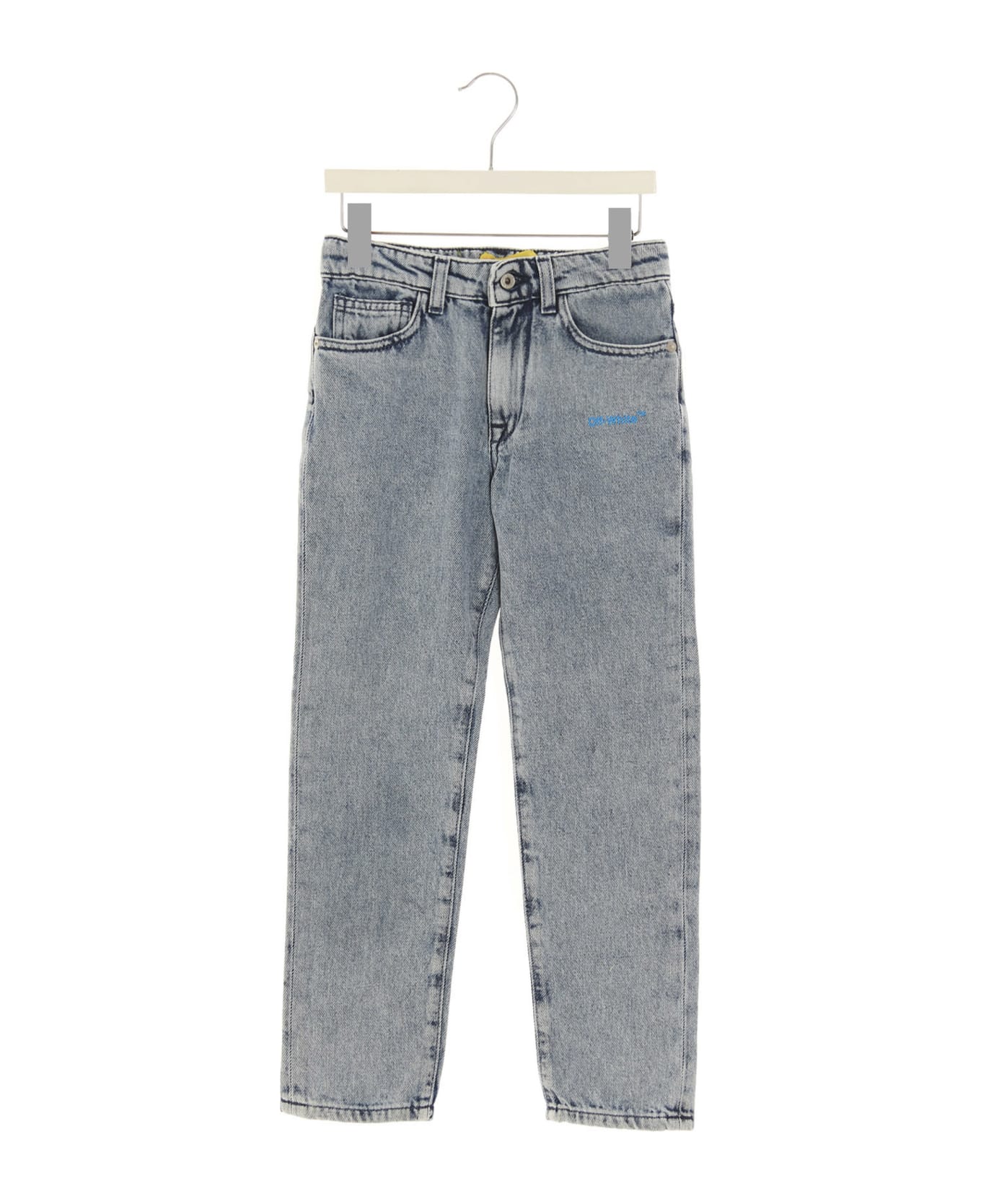 Off-White 'helvetica Diag  Jeans - Light Blue