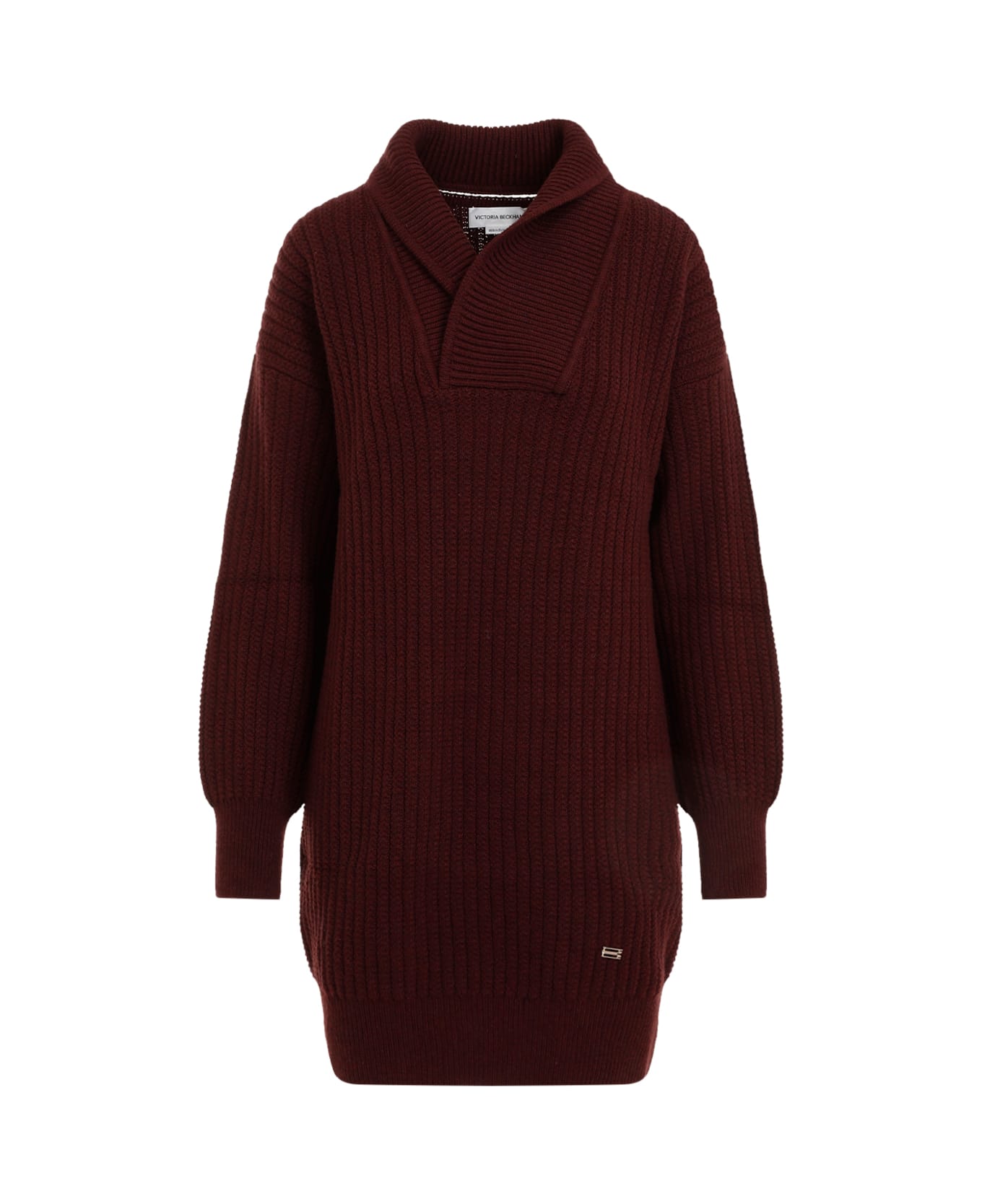 Victoria Beckham Shawl Neck Jumper Dress - Port