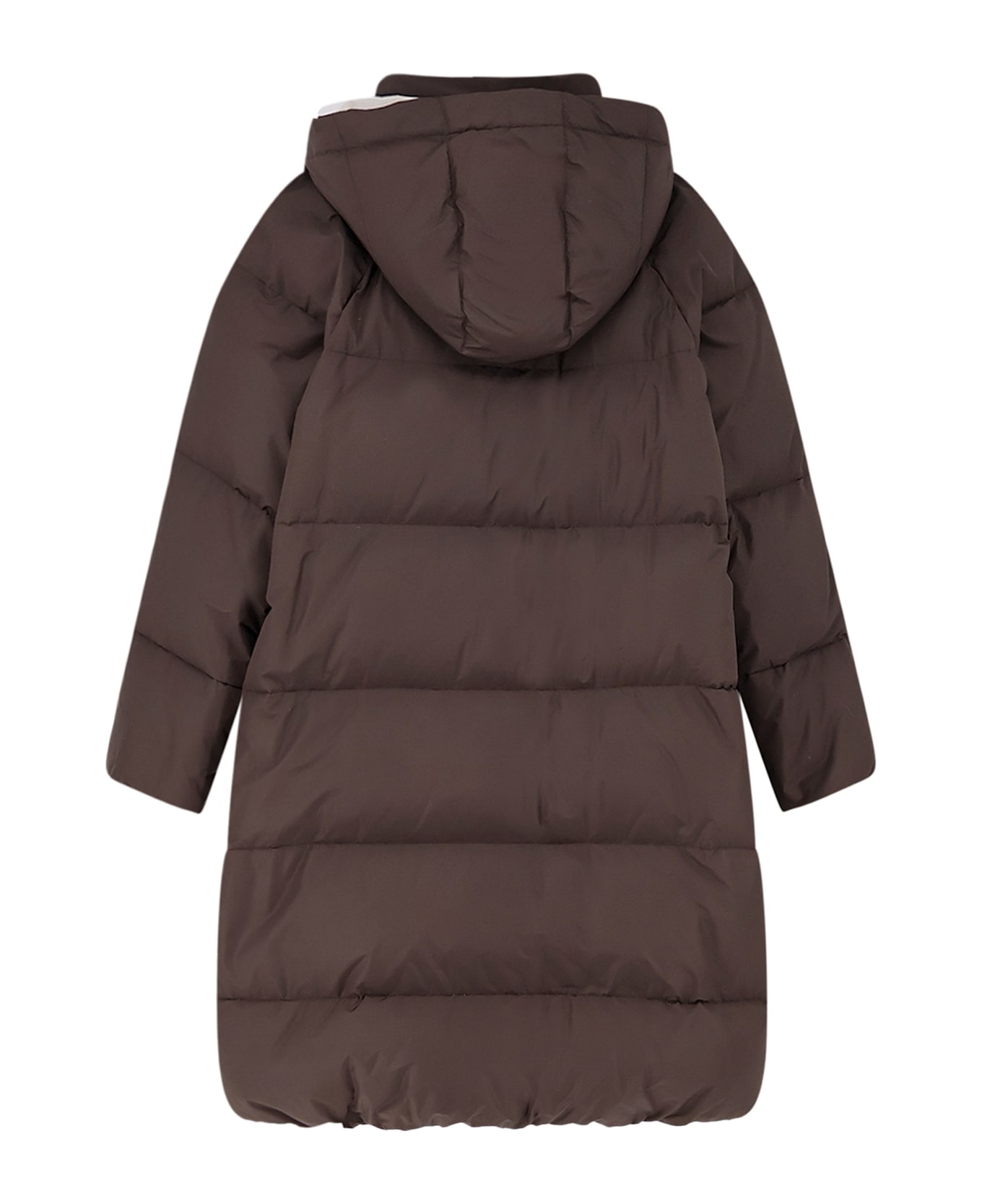 Brunello Cucinelli Nylon And Cotton Long Down Jacket - EBONY