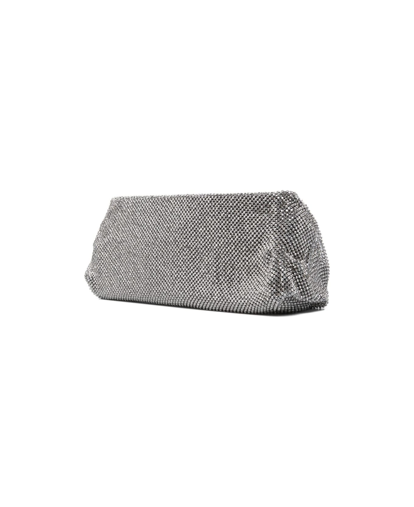 Benedetta Bruzziches Clutch With Chain Shoulder Strap - Silver