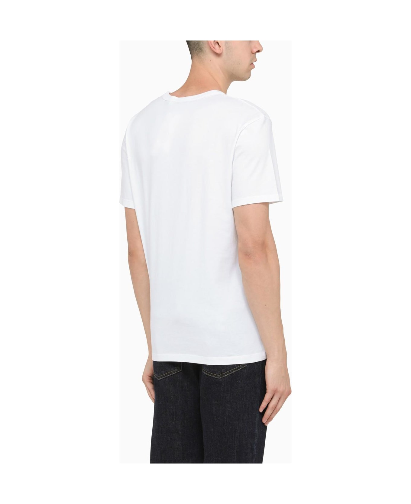 Maison Kitsuné White T-shirt With Contrasting Logo - White