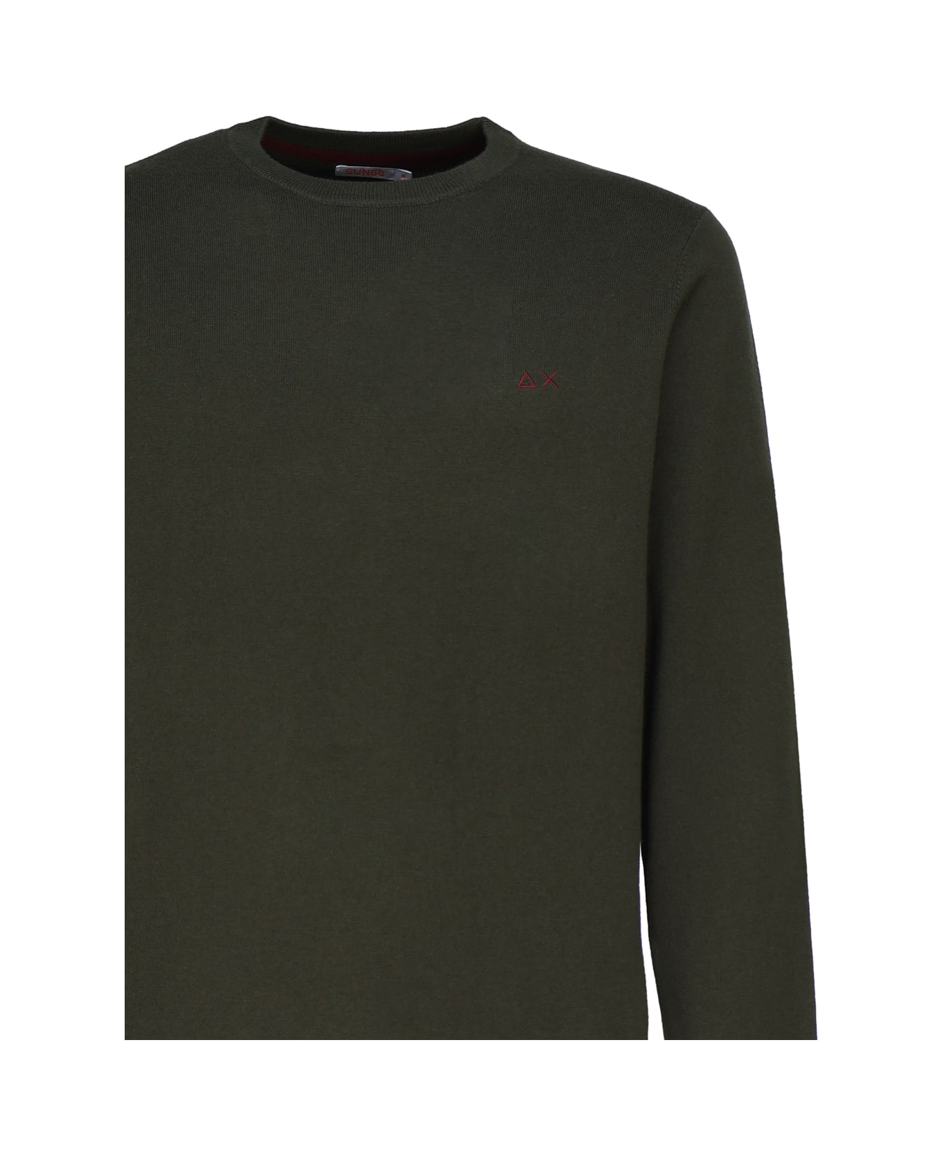 Sun 68 Sweater With Logo - Verde militare ニットウェア