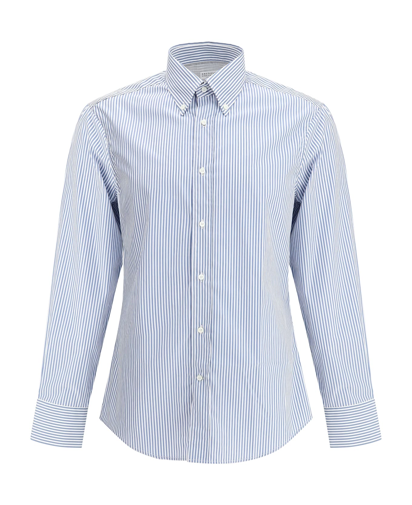 Brunello Cucinelli Striped Long-sleeve Cotton Shirt