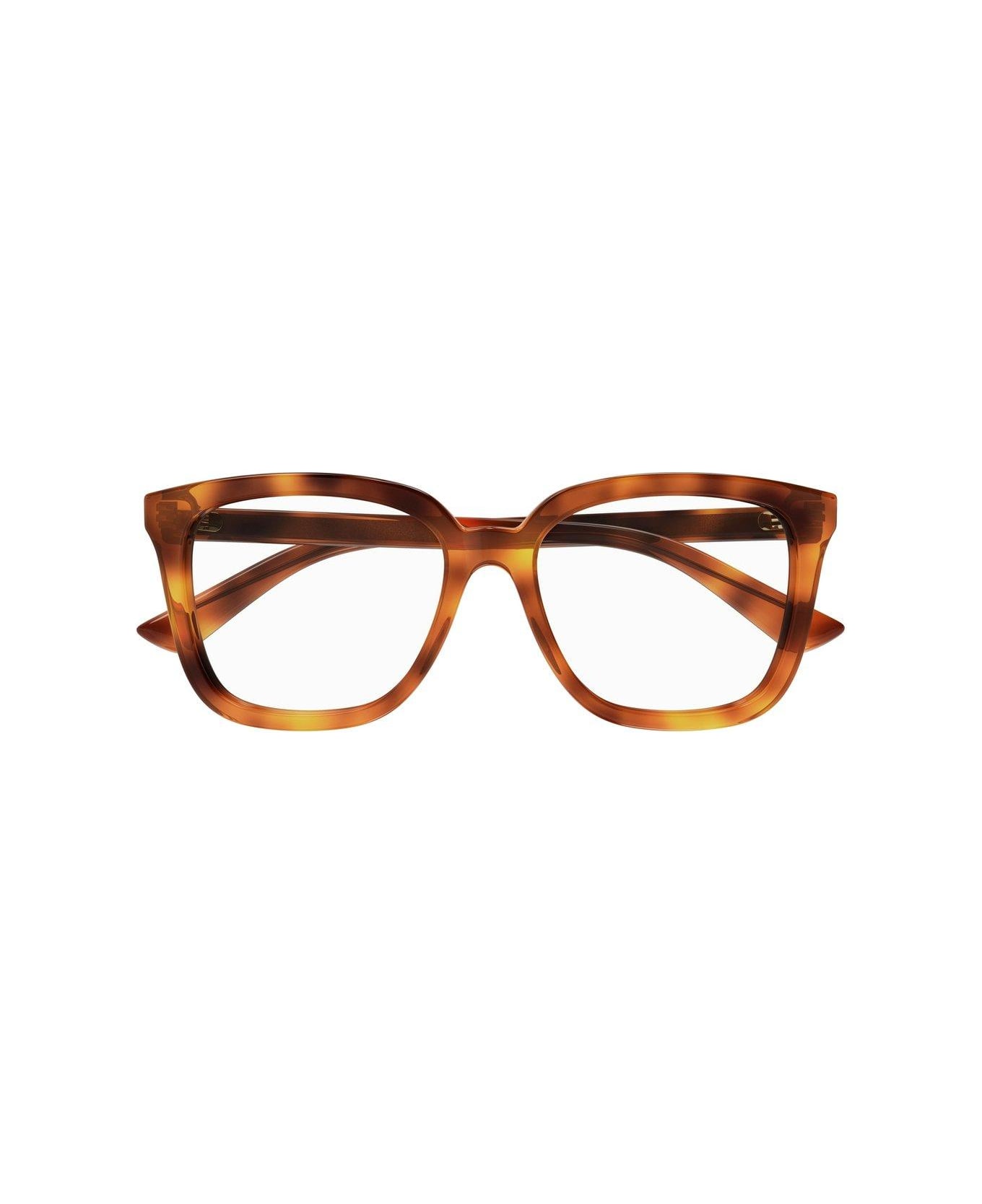 Gucci Eyewear Panthos Frame Glasses Glasses - 002 HAVANA HAVANA TRANSPARENT