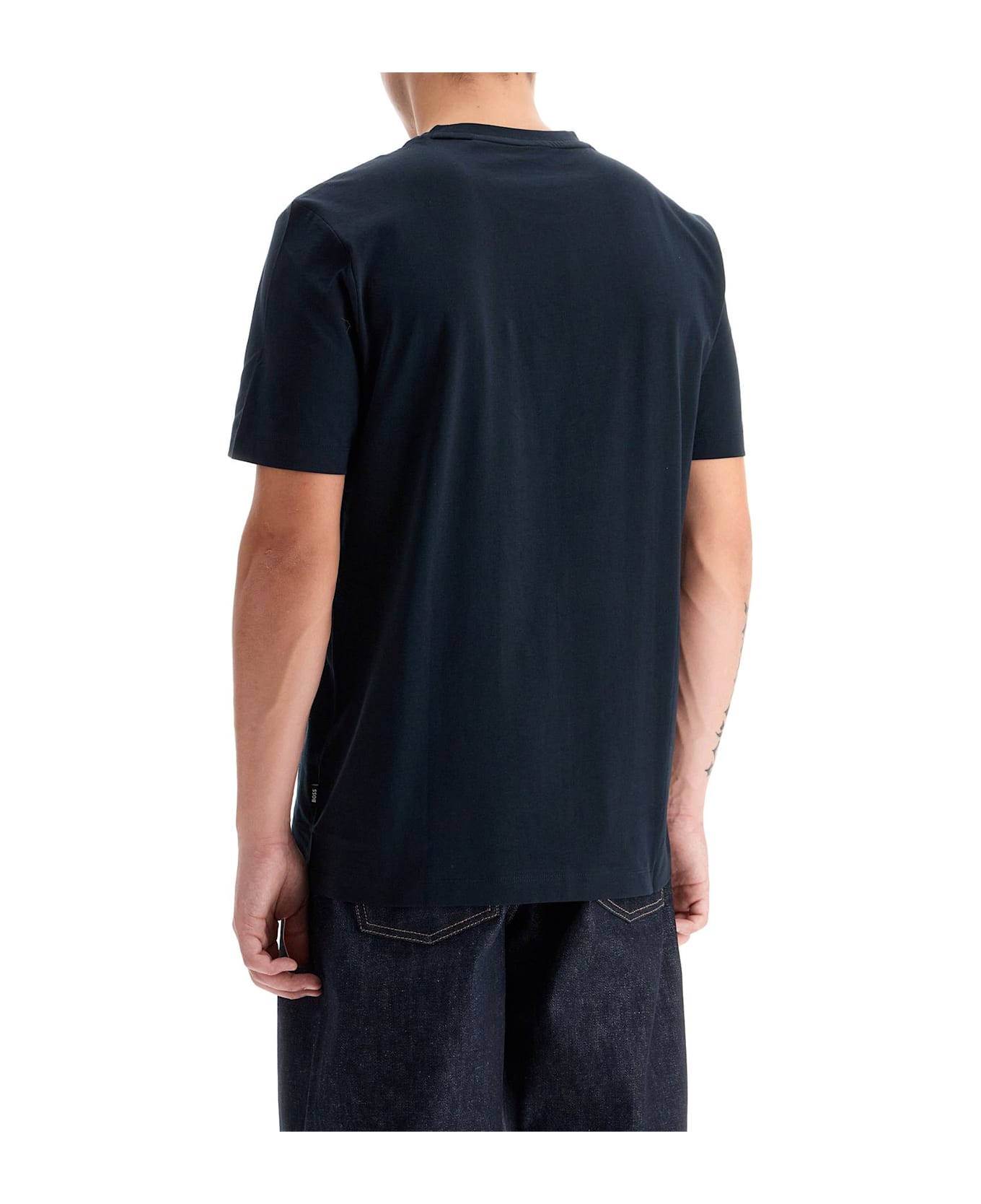 Hugo Boss T-shirt With Patch Logo Design - DARK BLUE (Blue) シャツ