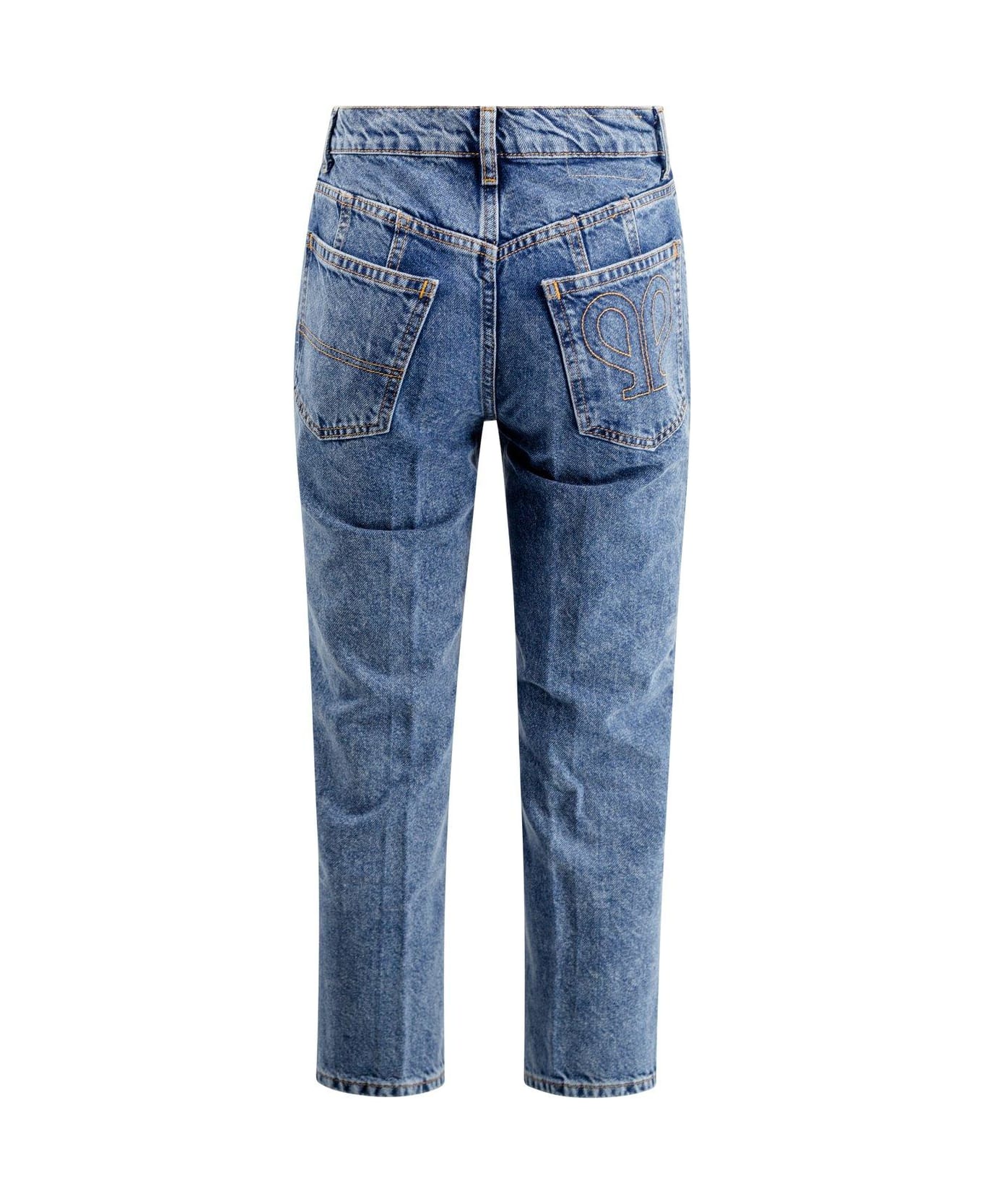 Philosophy di Lorenzo Serafini High-waist Cropped Slim-cut Jeans - Azzurro