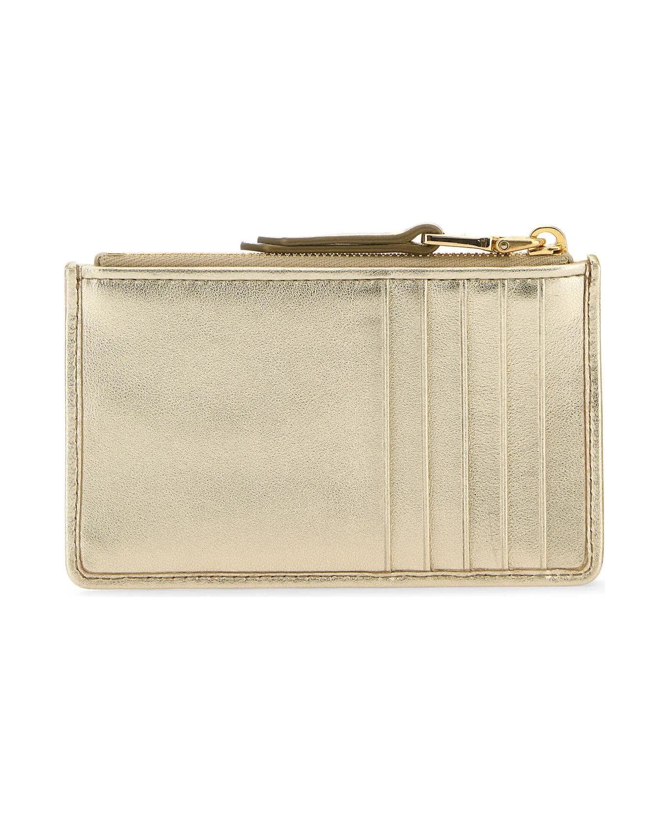 Miu Miu Metallic Gold Leather Card Holder - PIRITE 財布