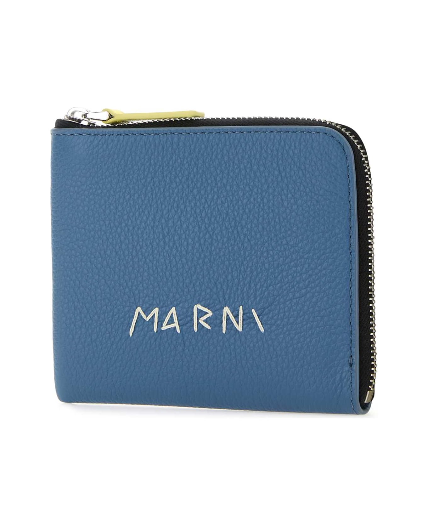 Marni Slate Blue Leather Wallet - OPAL