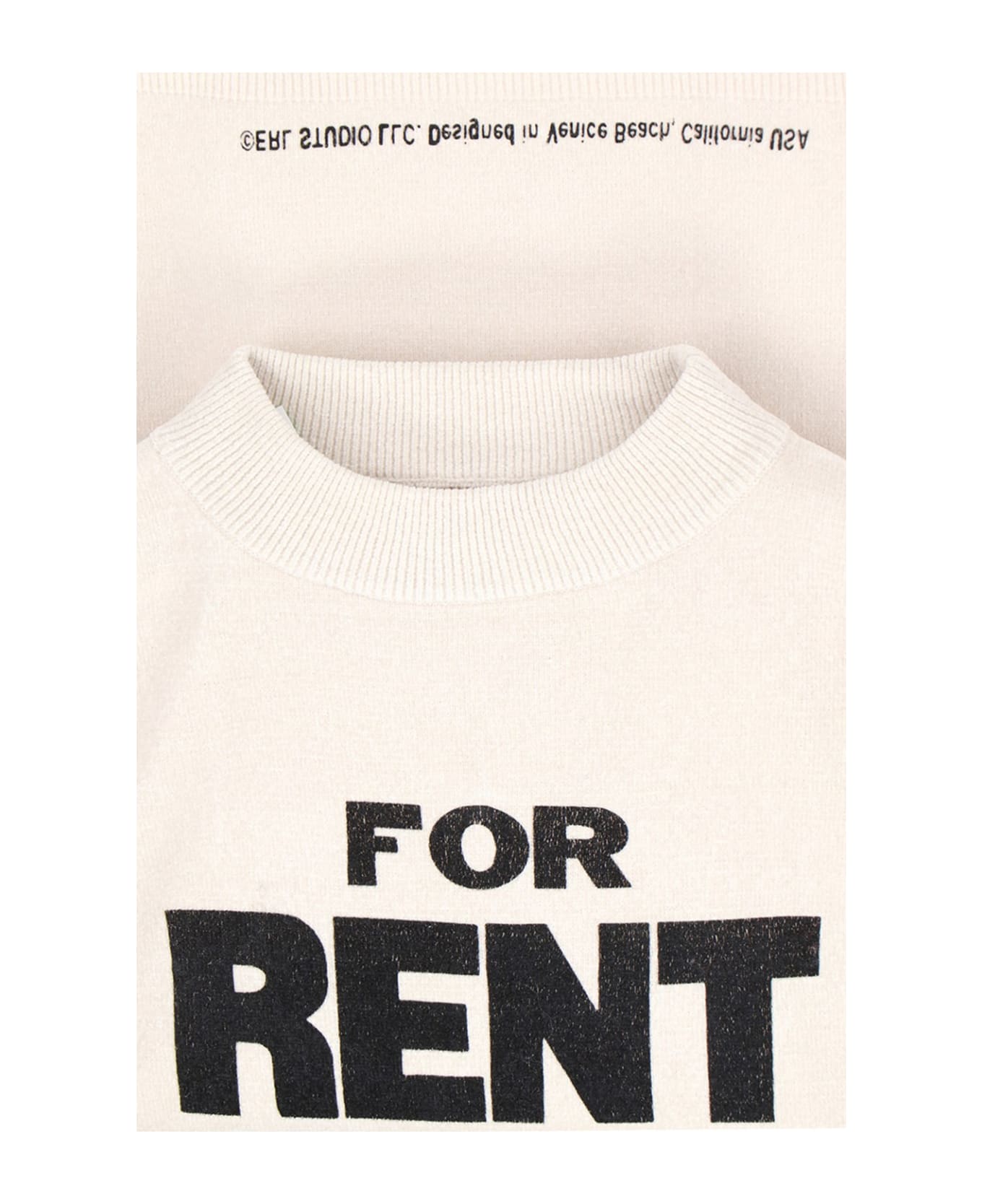 ERL Unisex For Rent Sweater Knit Off White Knitted T-shirt With Long Sleeves - Unisex For Rent Sweater Knit - WHITE ニットウェア