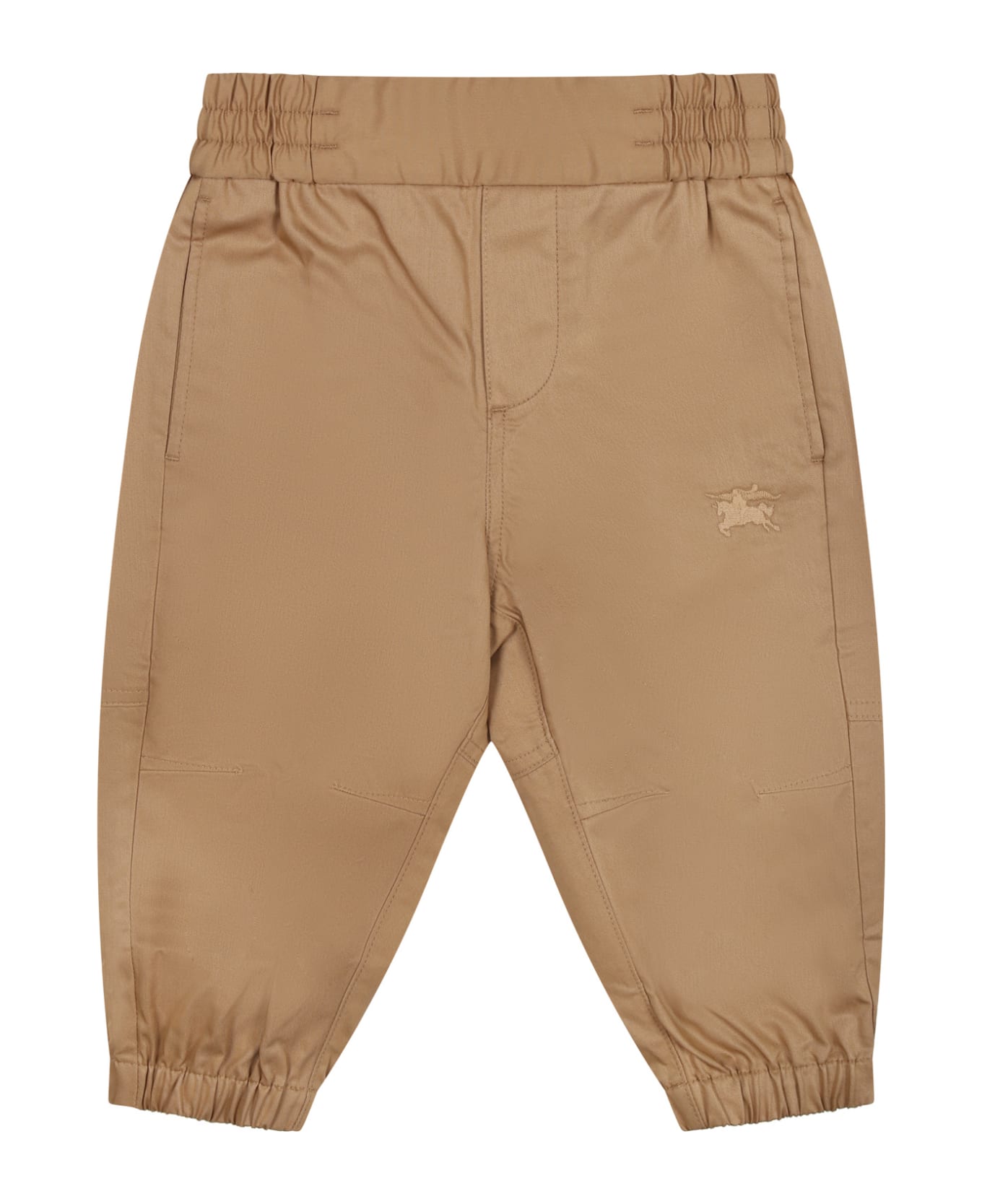 Burberry Beige Trousers Pour Baby Boy With Logo - Beige