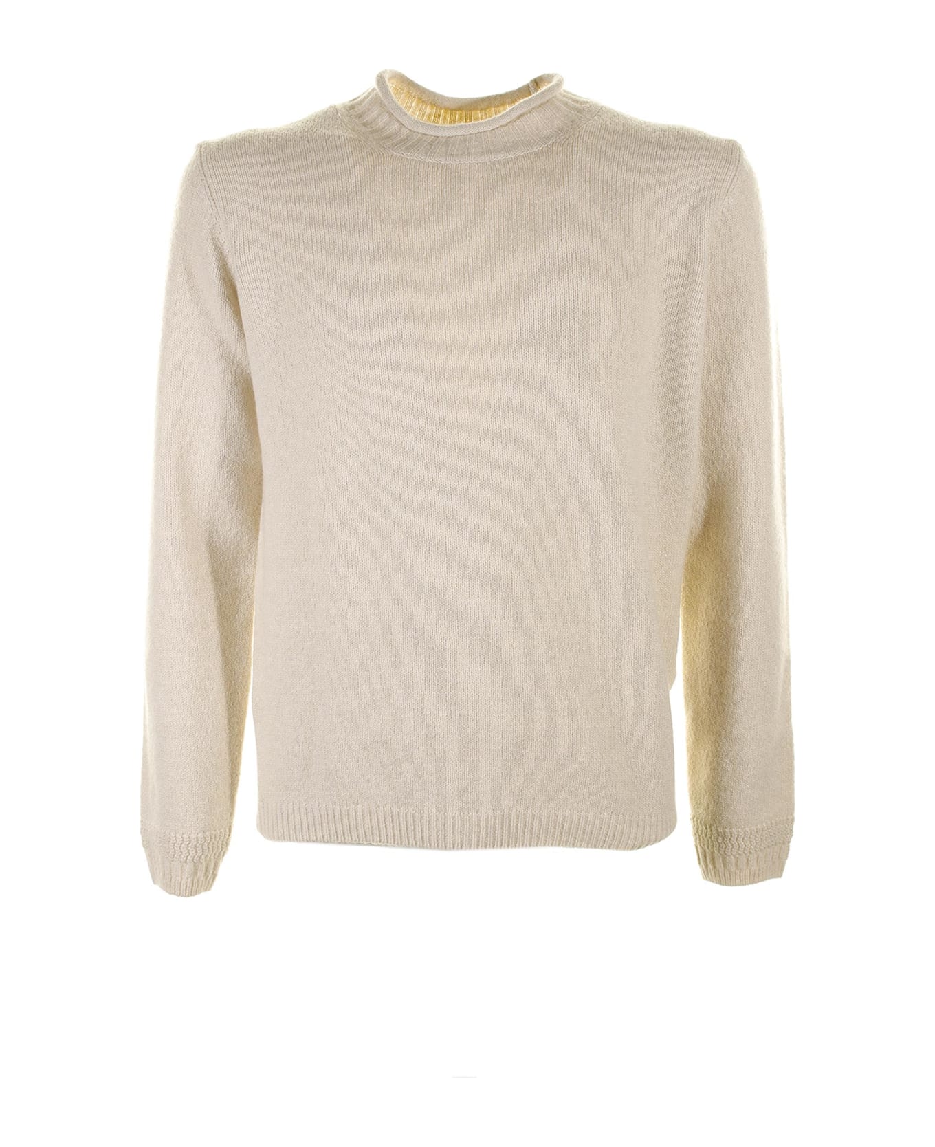 Seventy Cream Sweater With Collar - PANNA