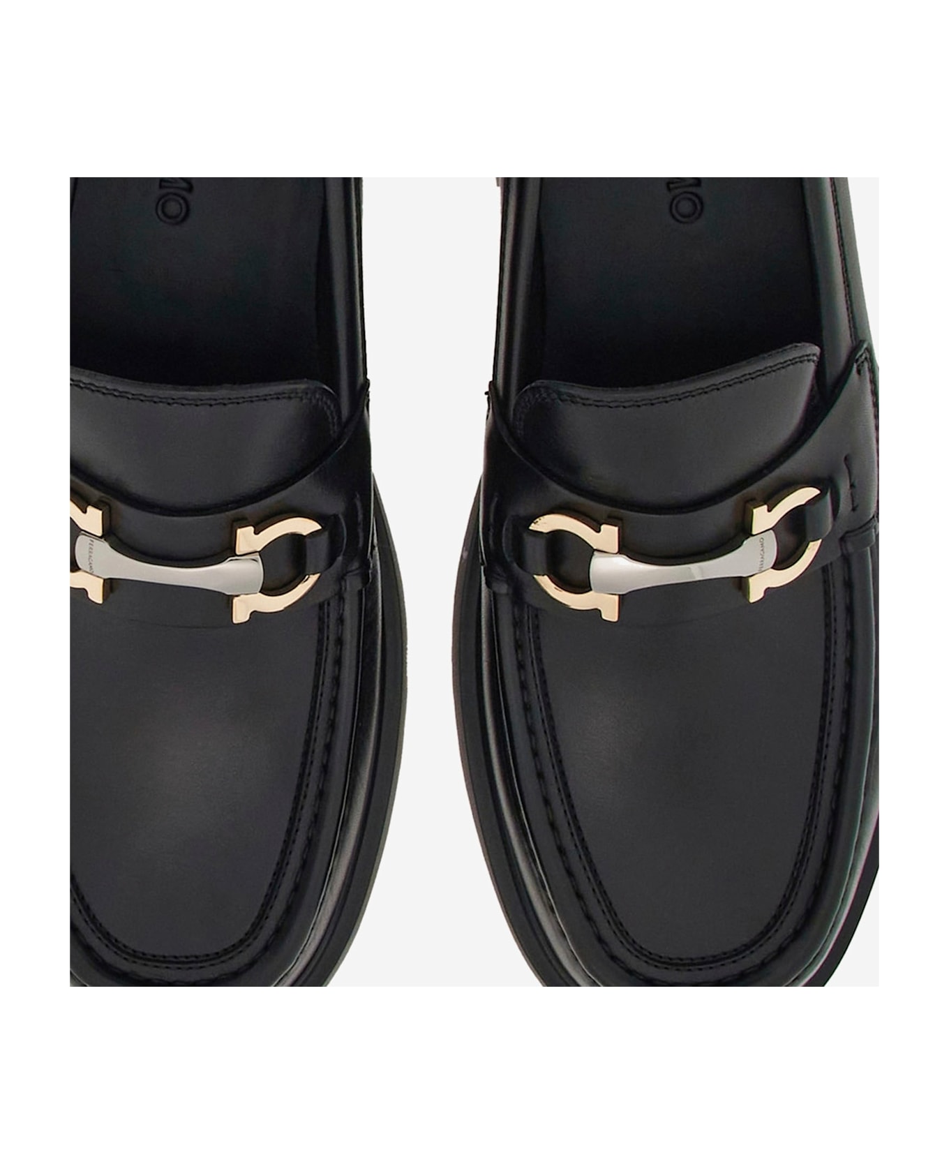 Ferragamo Gancini Embellished Loafers - Black