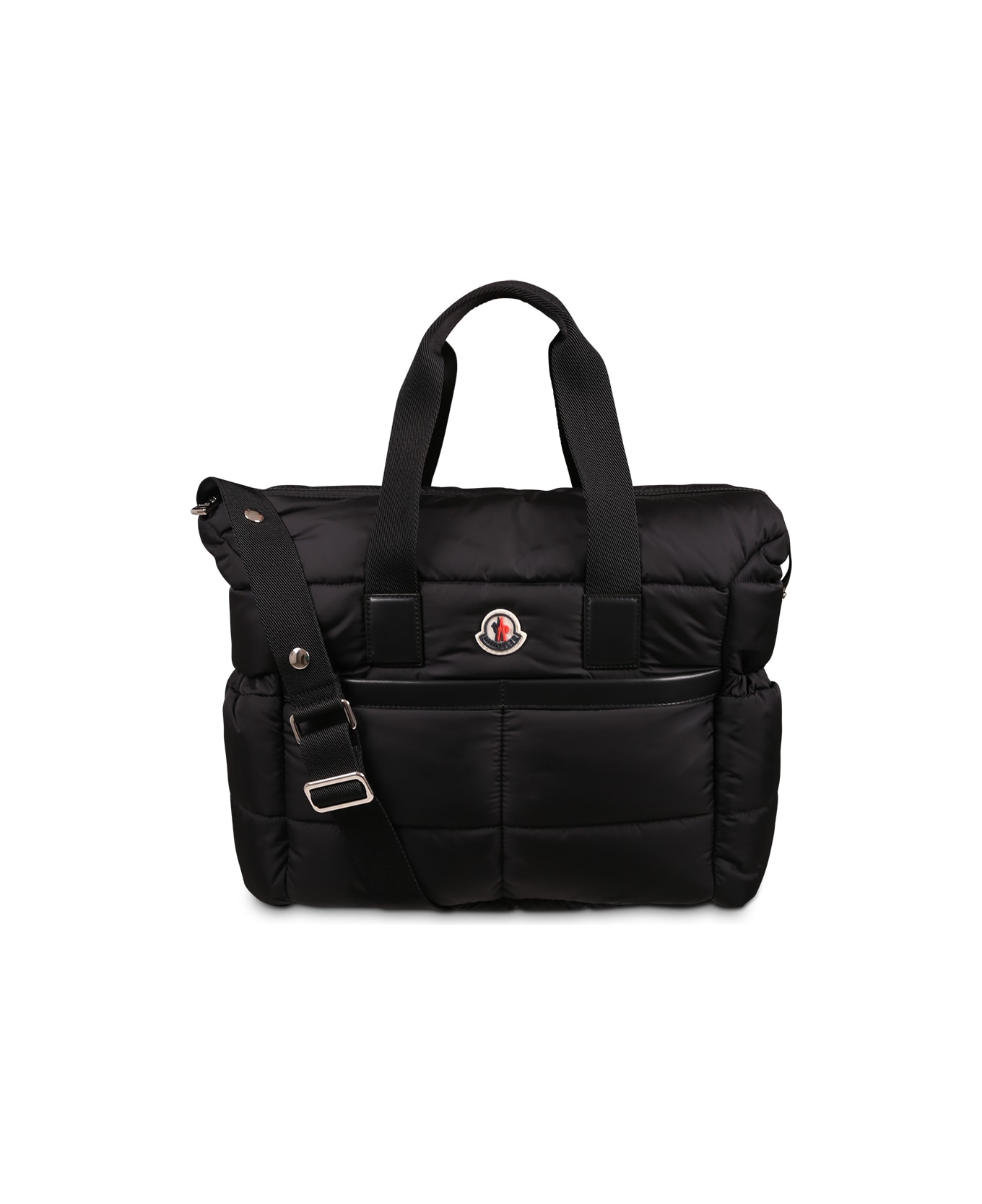 Moncler Black Changing Bag For Babykids With Logo - Black
