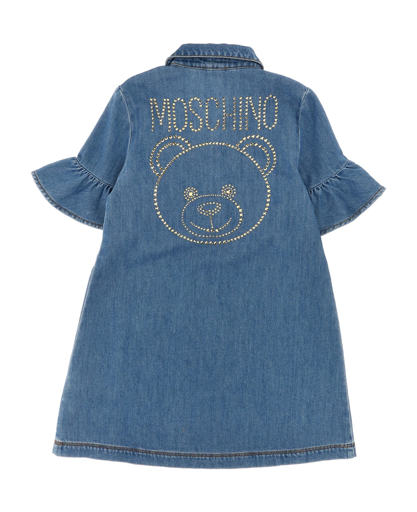 Moschino Logo Denim Dress - Light Blue