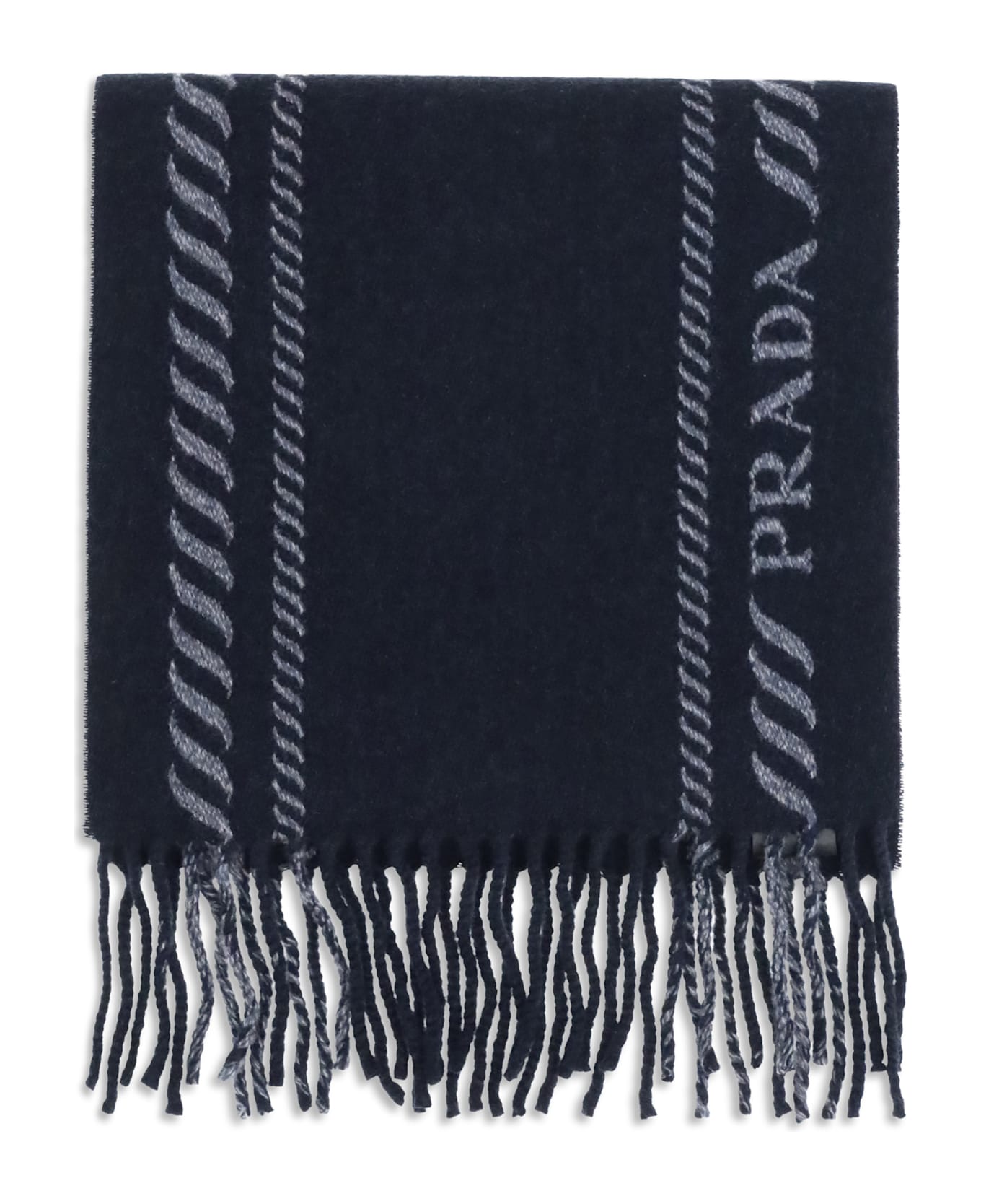 Prada Virgin Wool And Cashmere Scarf - Blue