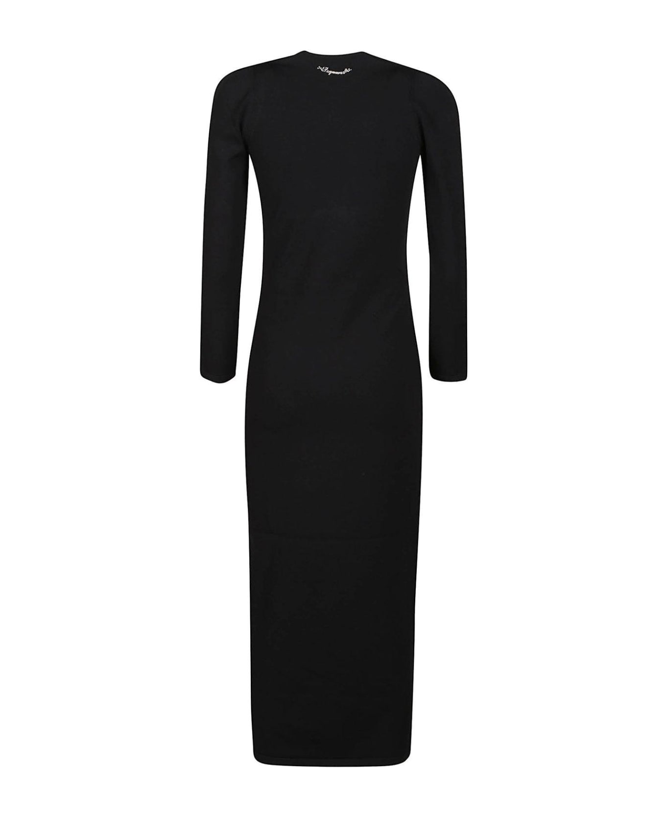 Dsquared2 Cut-out Crewneck Long-sleeved Dress - BLACK