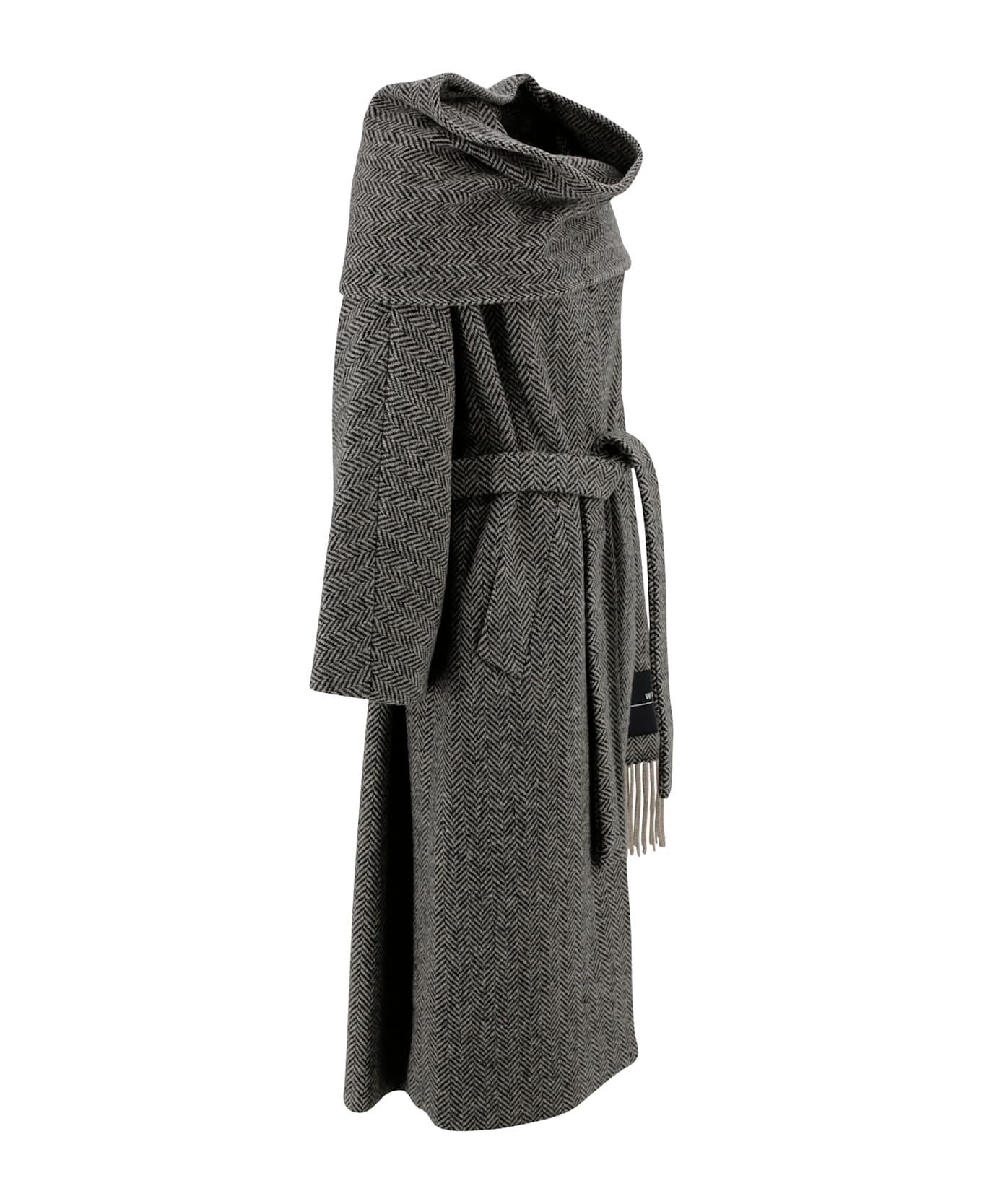 Weekend Max Mara Wool Tweed Dressing Gown Coat - Grey
