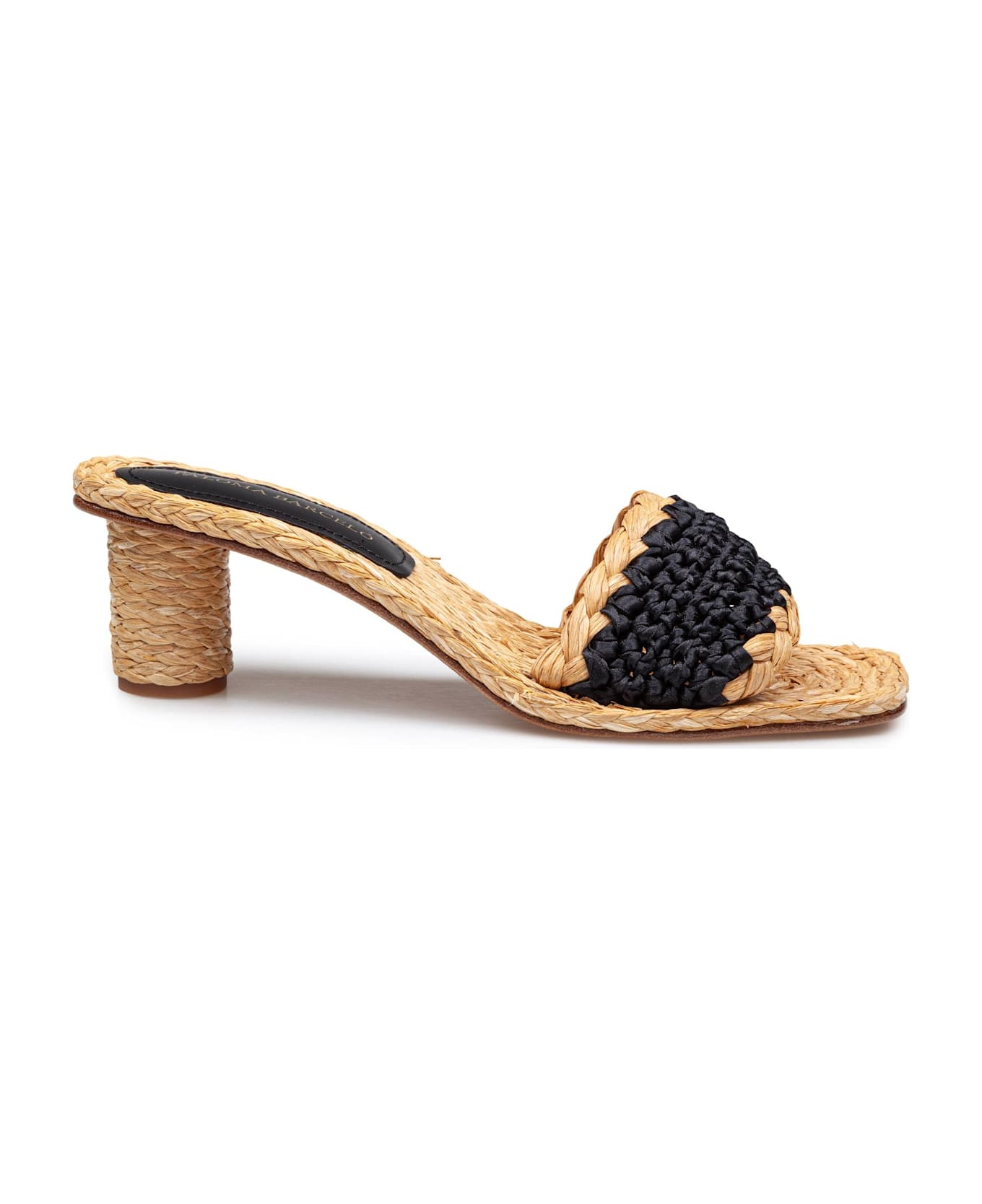 Paloma Barceló Paloma Uliana Raffia Sandal Natural And Black Color - Black