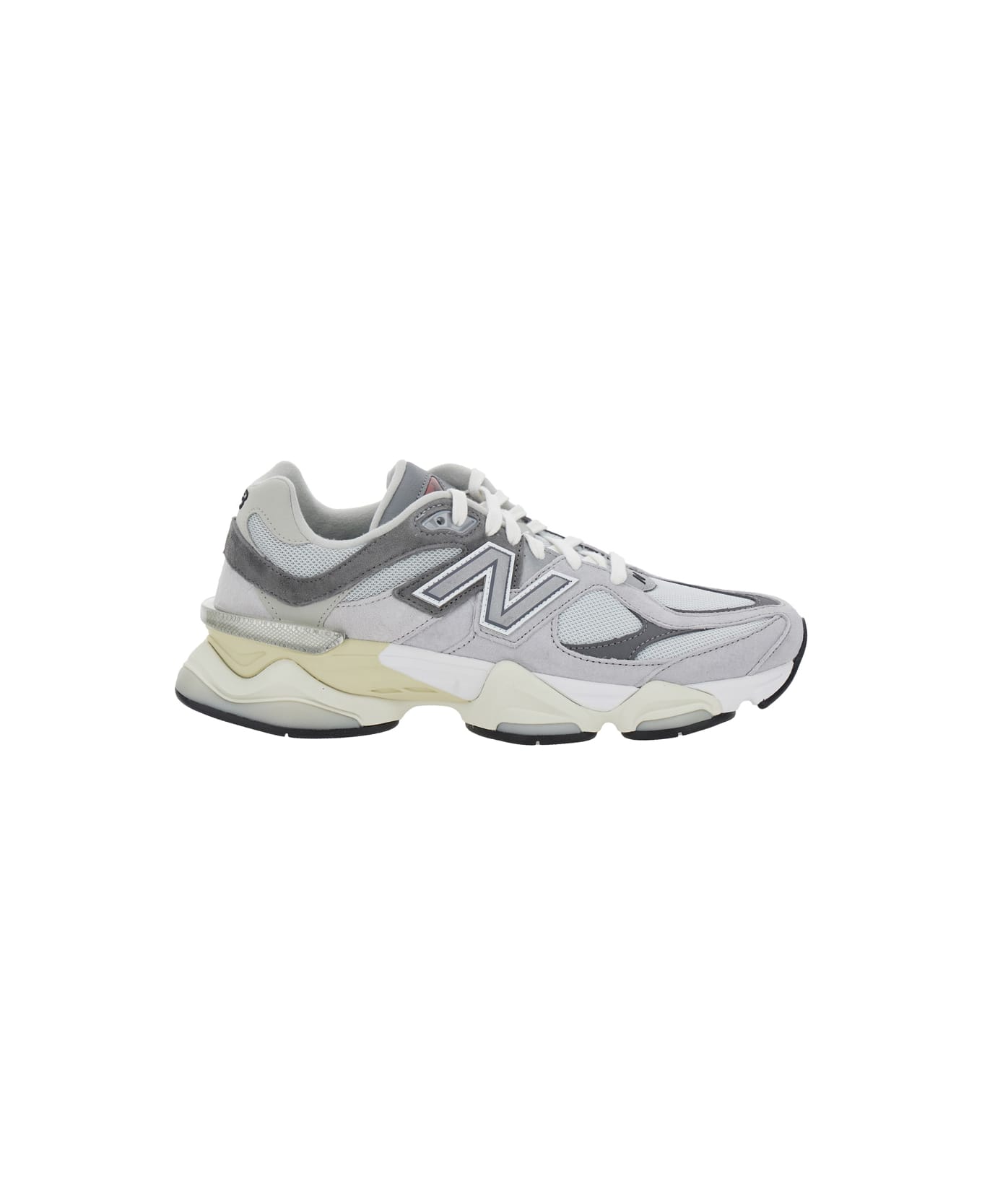 New Balance Grey Low Top Sneakers With Logo Detail On The Side In Suede And Tech Fabric Man - Grey