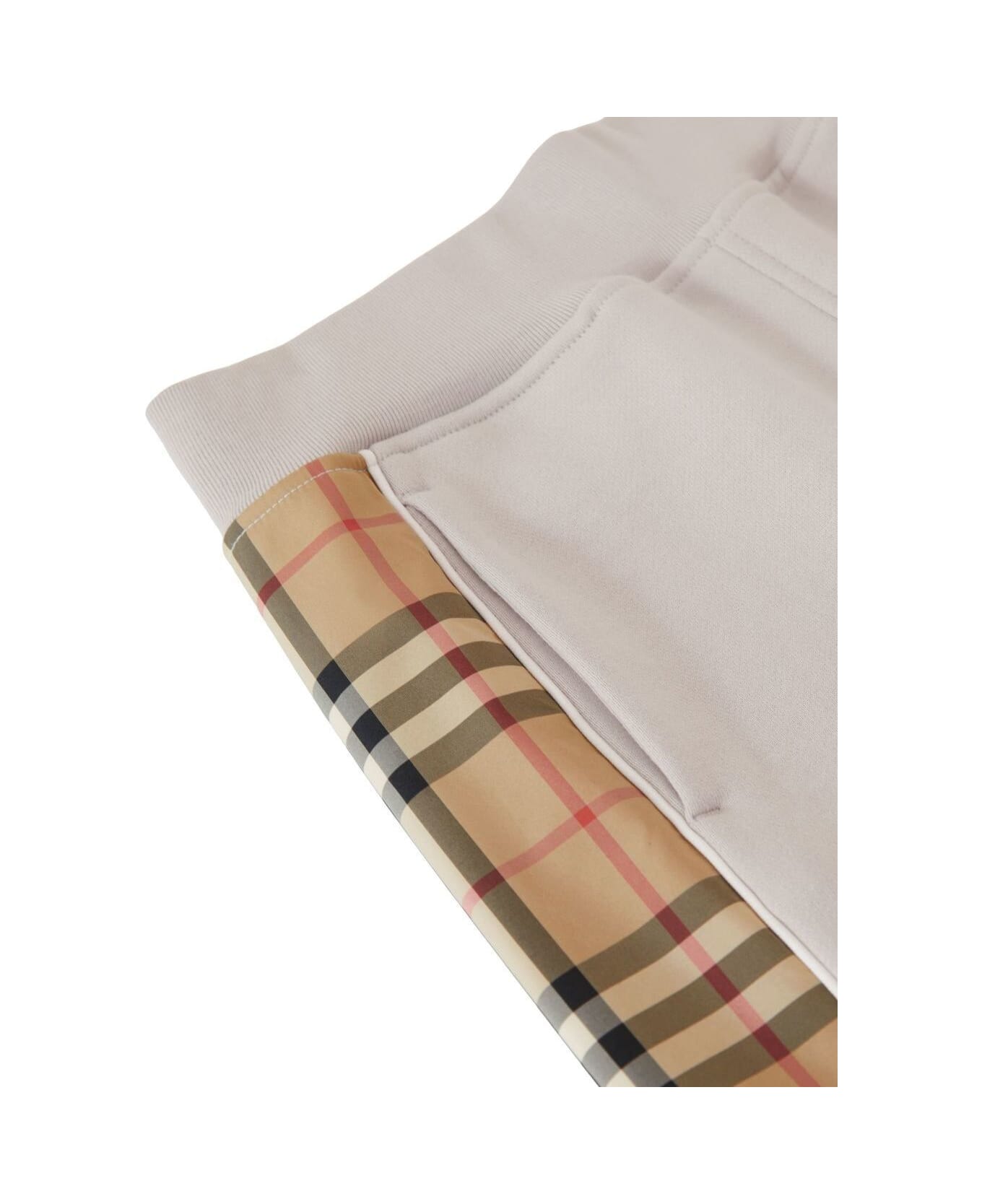 Burberry Beige Bermuda Shors With Vintgage Check Motif In Cotton Kids - Grey
