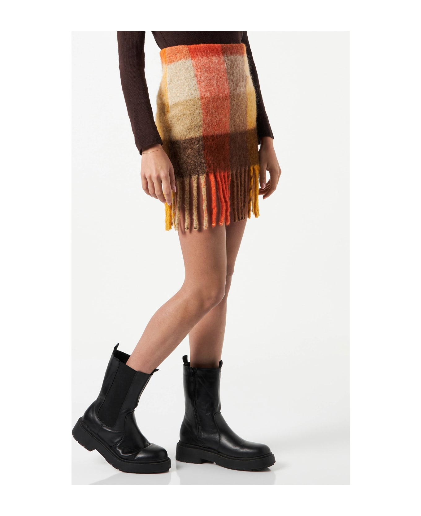MC2 Saint Barth Woman Skirt With Fringes - BROWN