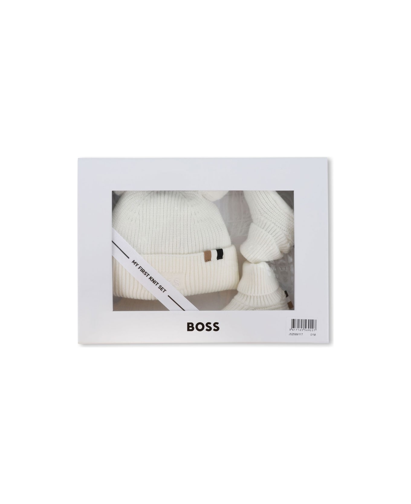 Hugo Boss Hat Set With Slippers - WHITE