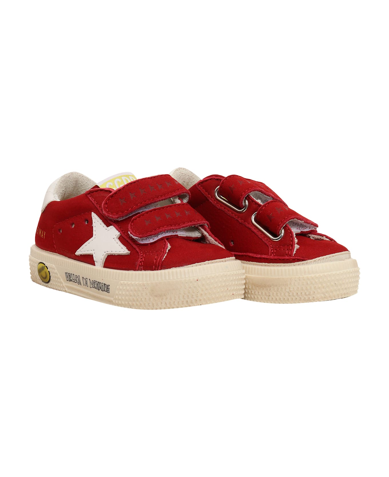 Golden Goose May School Leather Upper Star And Heel Signature Foxing - RED