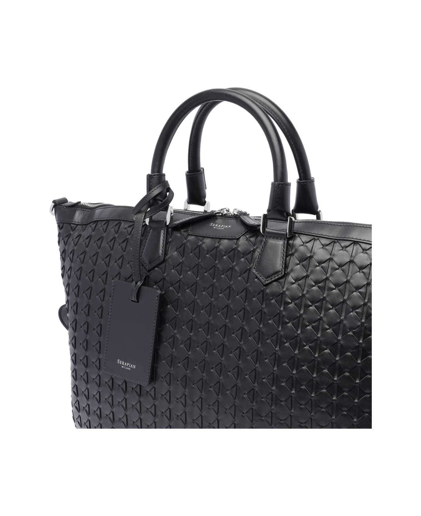 Serapian Mosaico Business Bag - Black