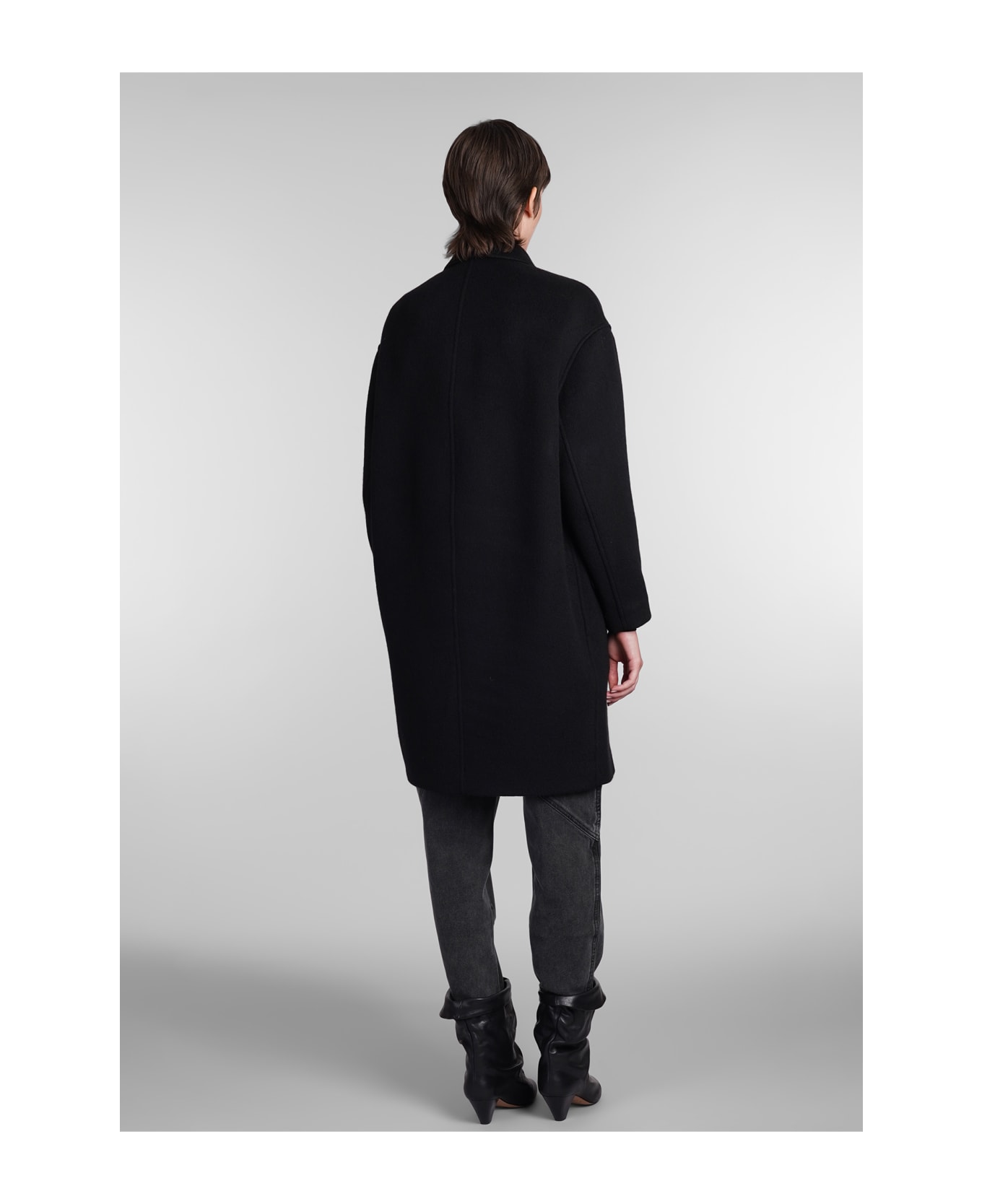 Isabel Marant Efegozi Coat In Black Wool - black