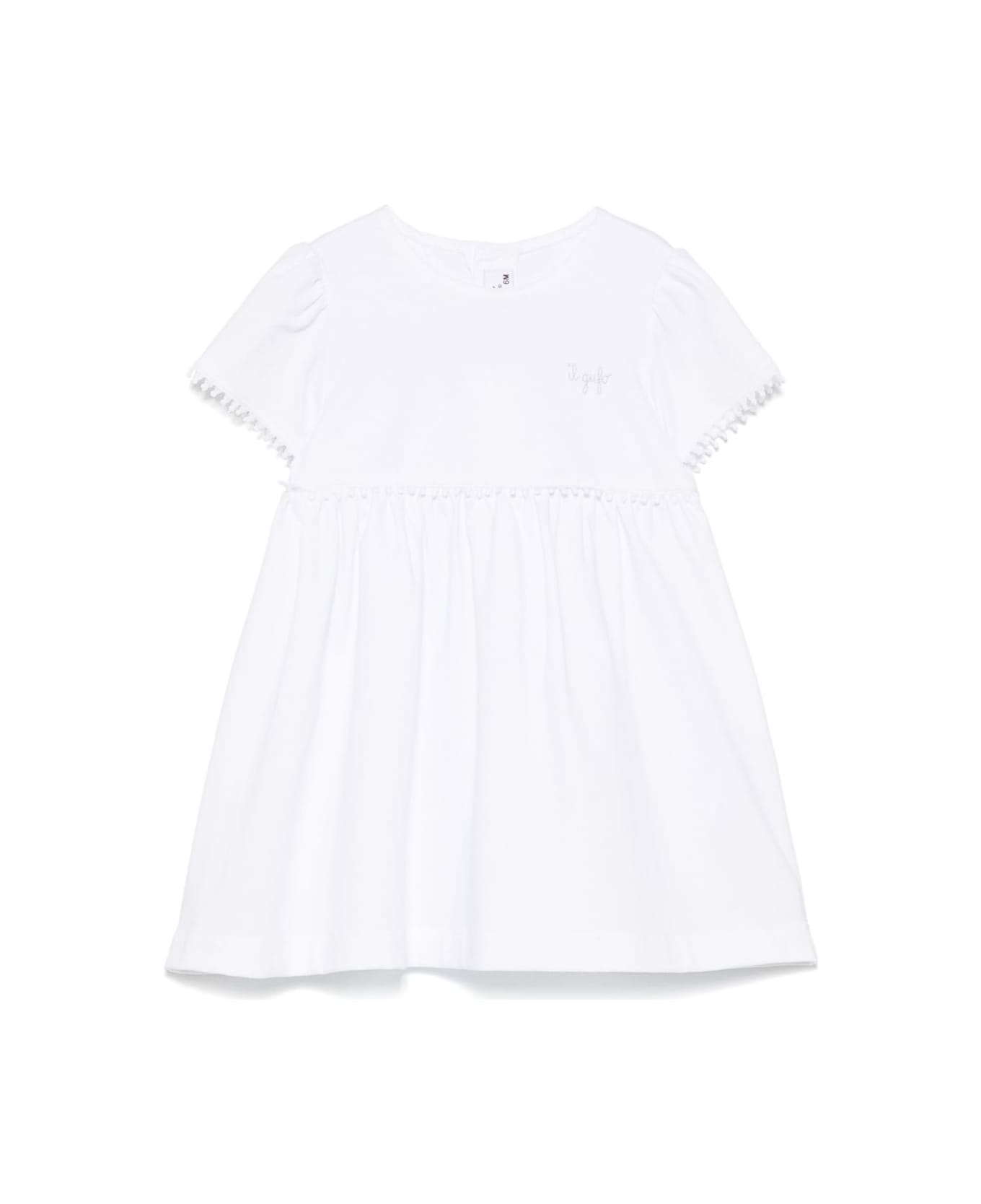 Il Gufo The Owl Dress With Embroidery - White