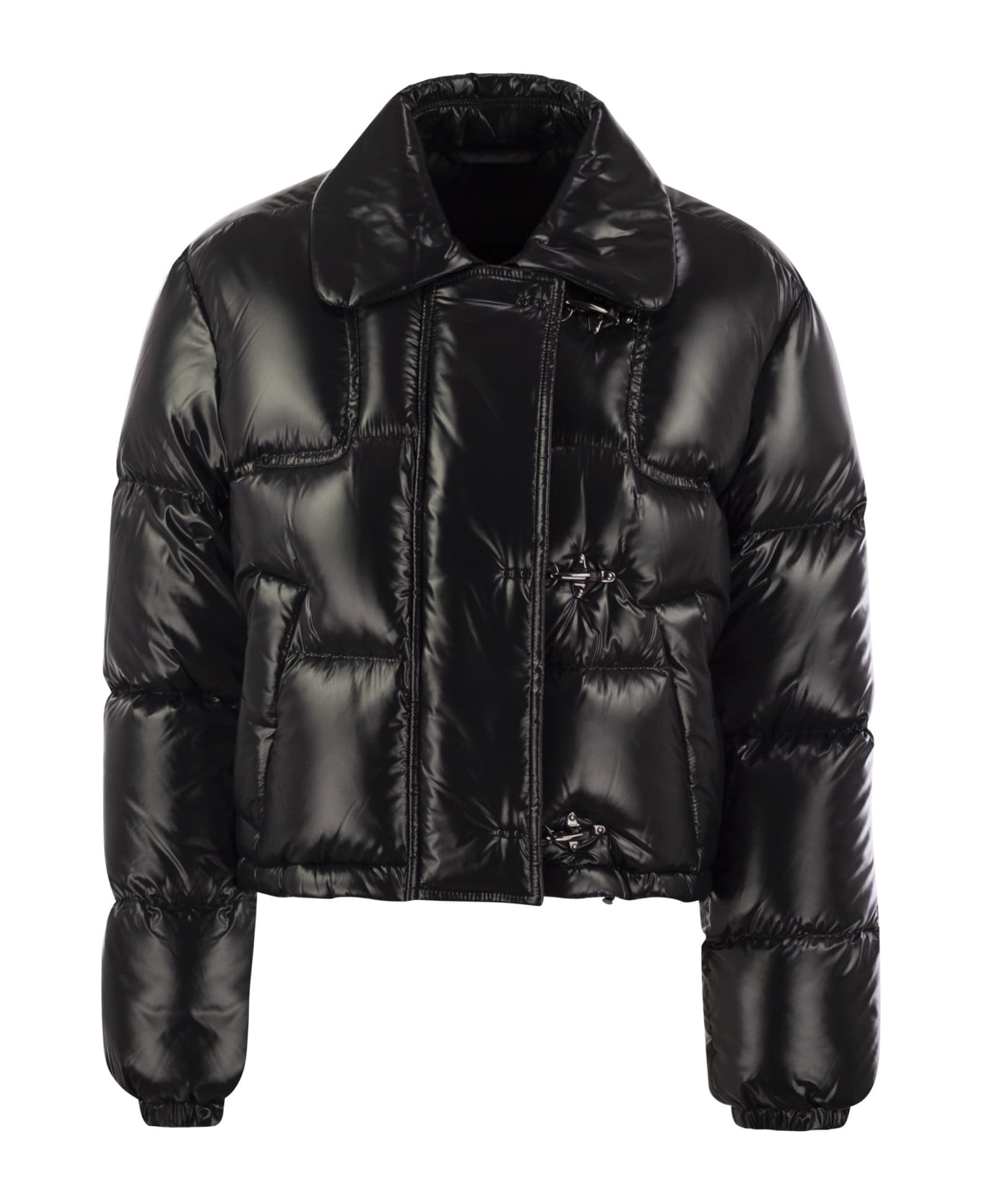 Fay 3 Hooks Cropped Down Jacket - Black