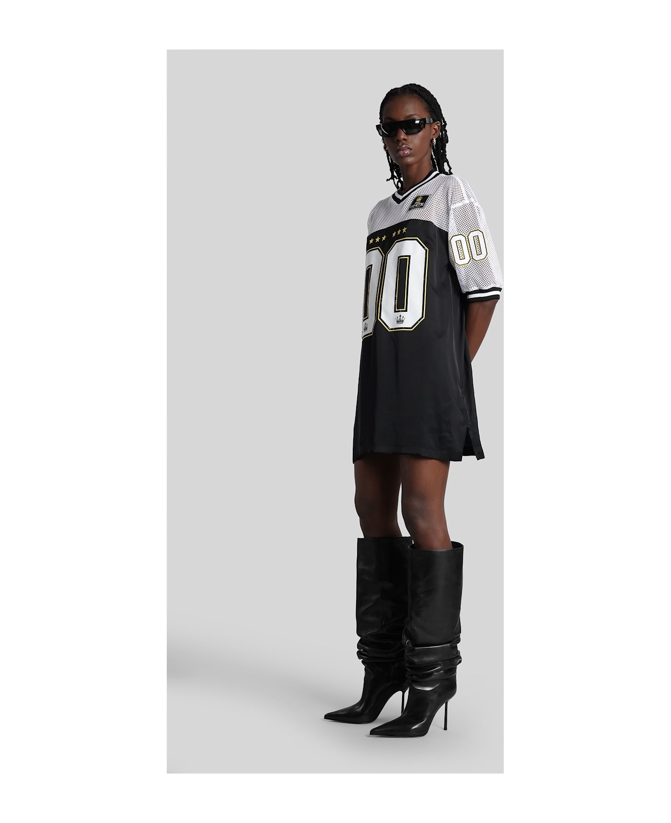 Off-White Mini Dress In Black Viscose - black