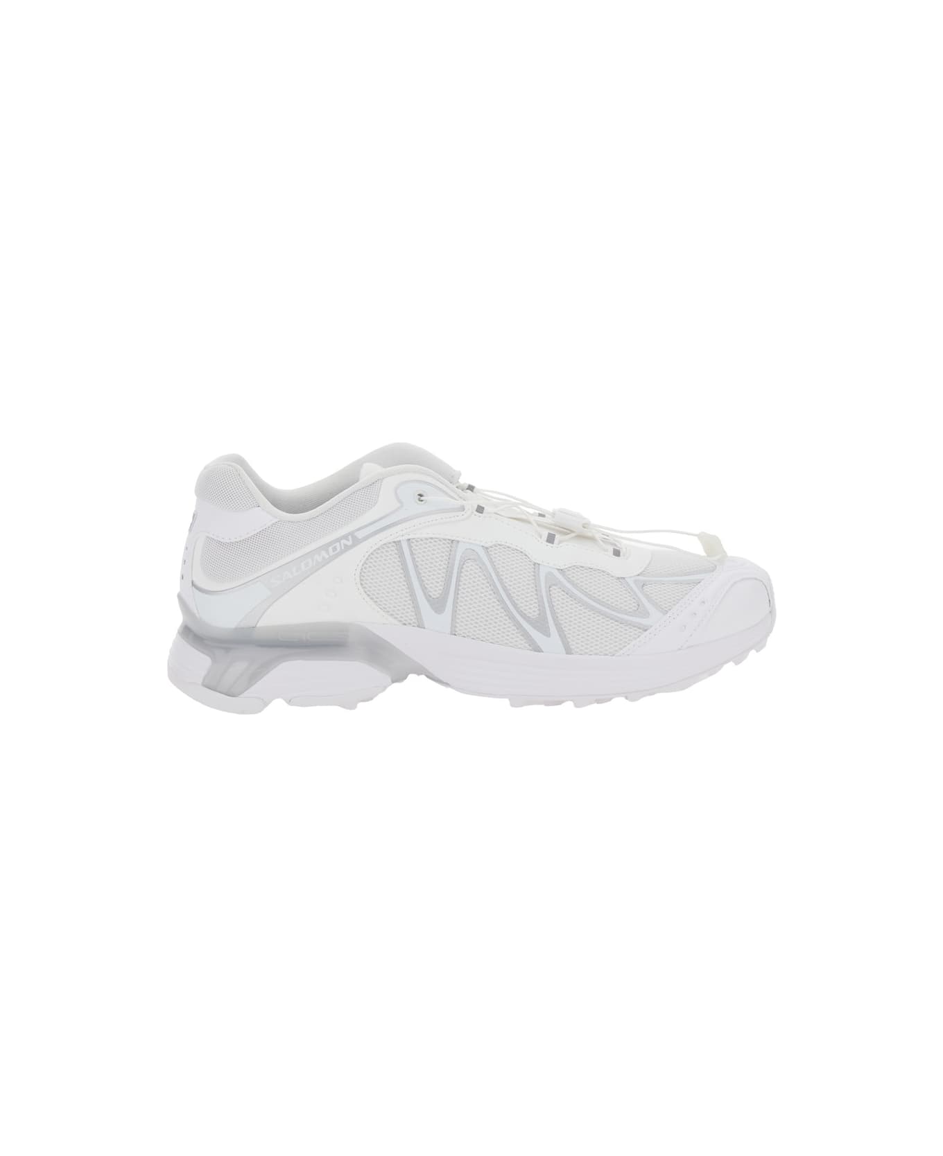 Salomon 'xt-whisper' White Sneakers With Printed Logo On The Side And Drawstring Closure In Fabric Unisex - White