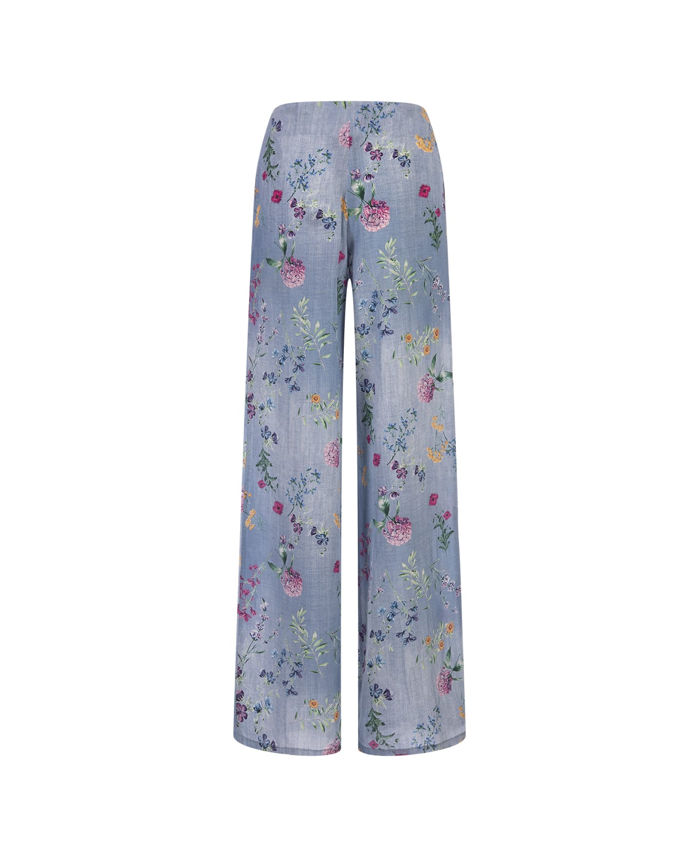 Ermanno Scervino Palazzo Joggers With Floral Print - Blue