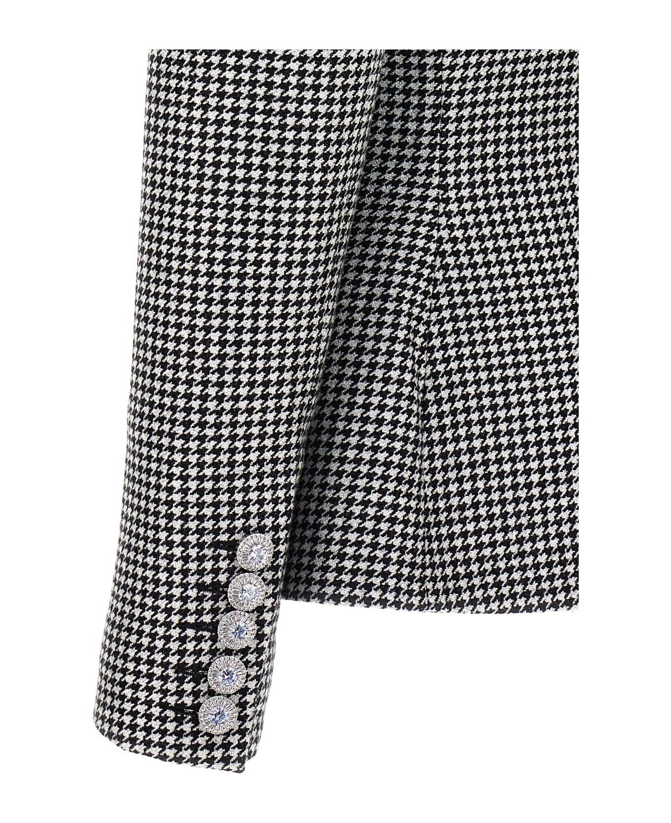 Alexandre Vauthier Double-breasted Houndstooth Blazer - White/Black