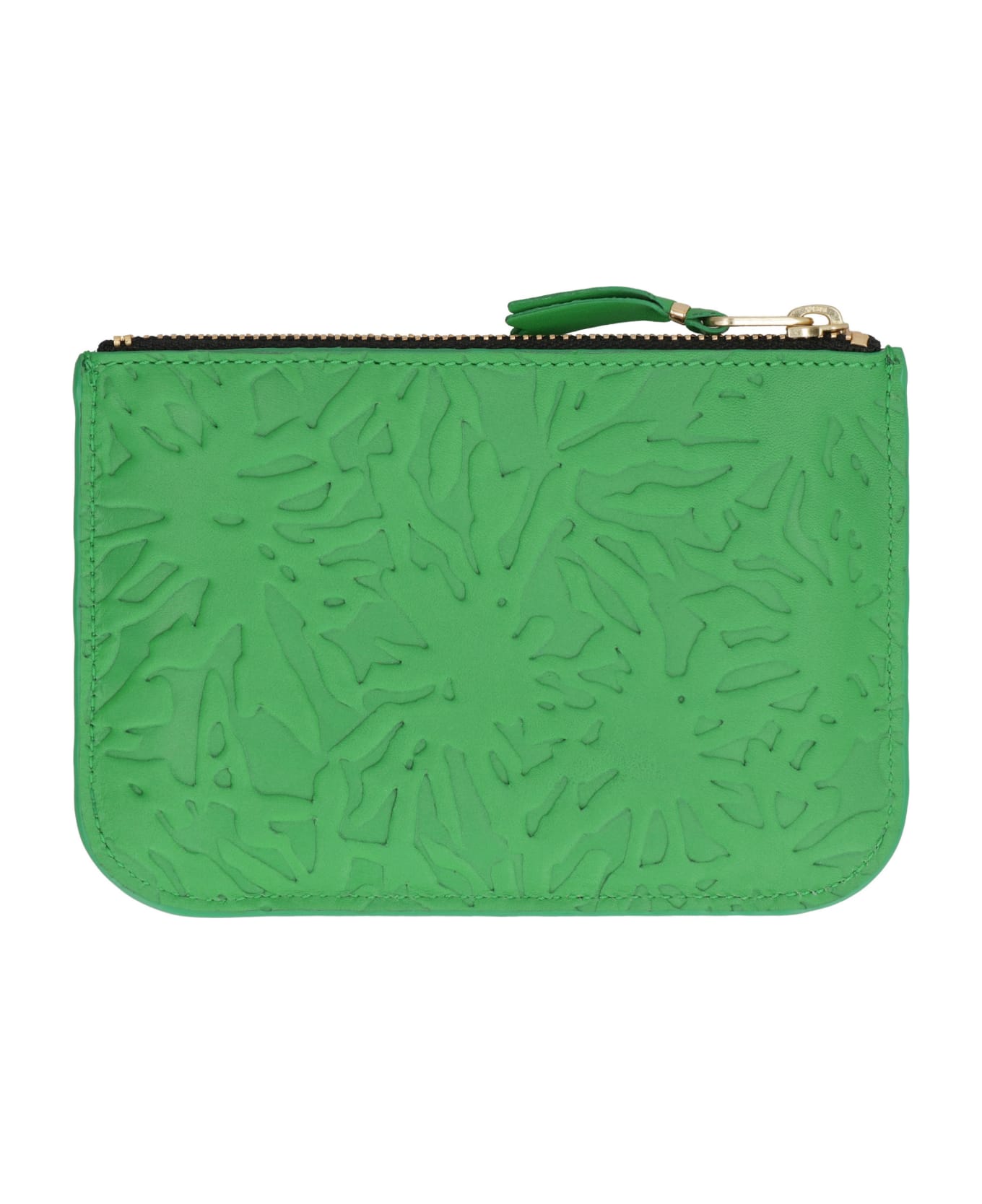 Comme des Garçons Wallet Small Leather Flat Pouch - green