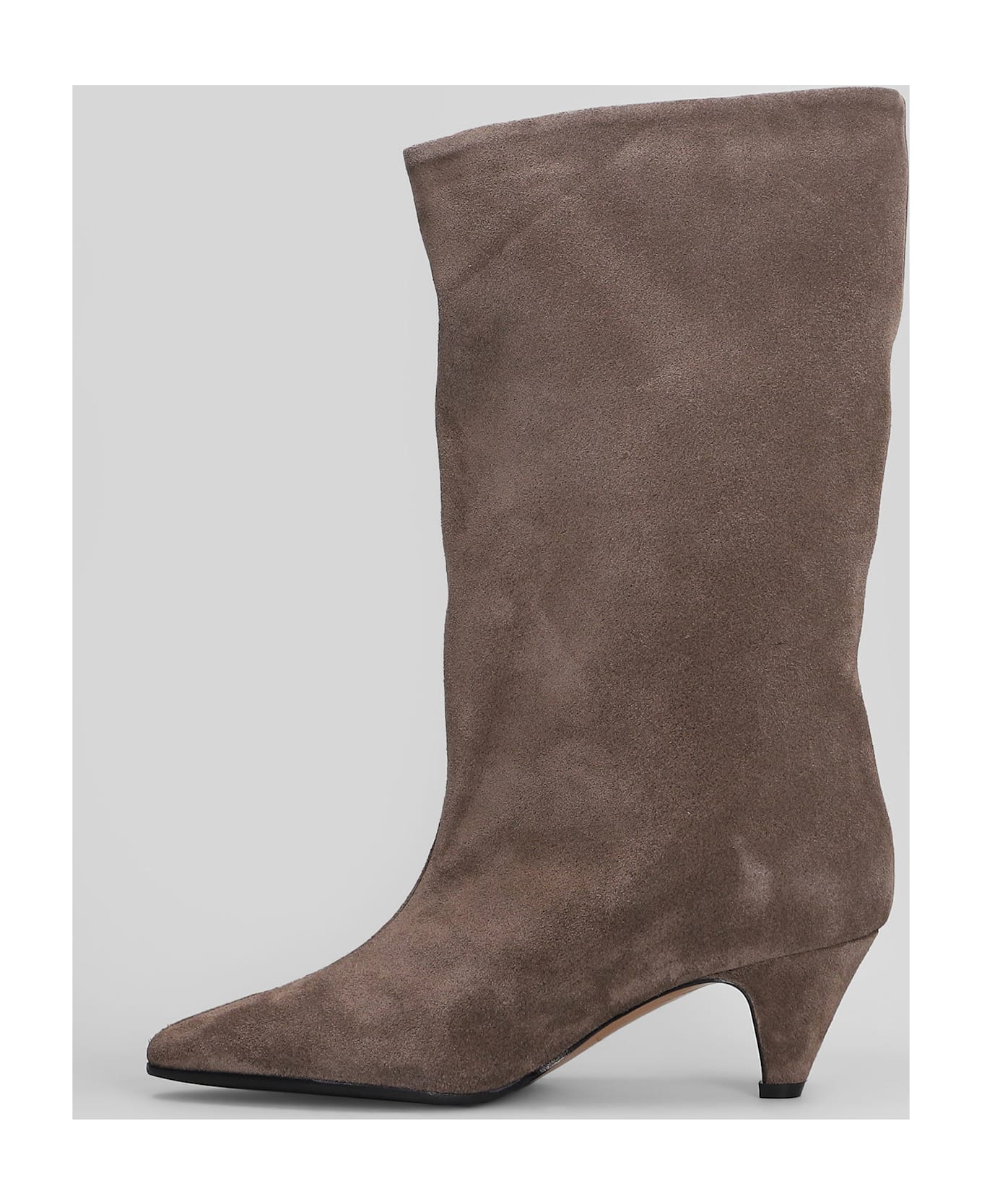 Fabio Rusconi High Heels Ankle Boots In Taupe Suede - taupe
